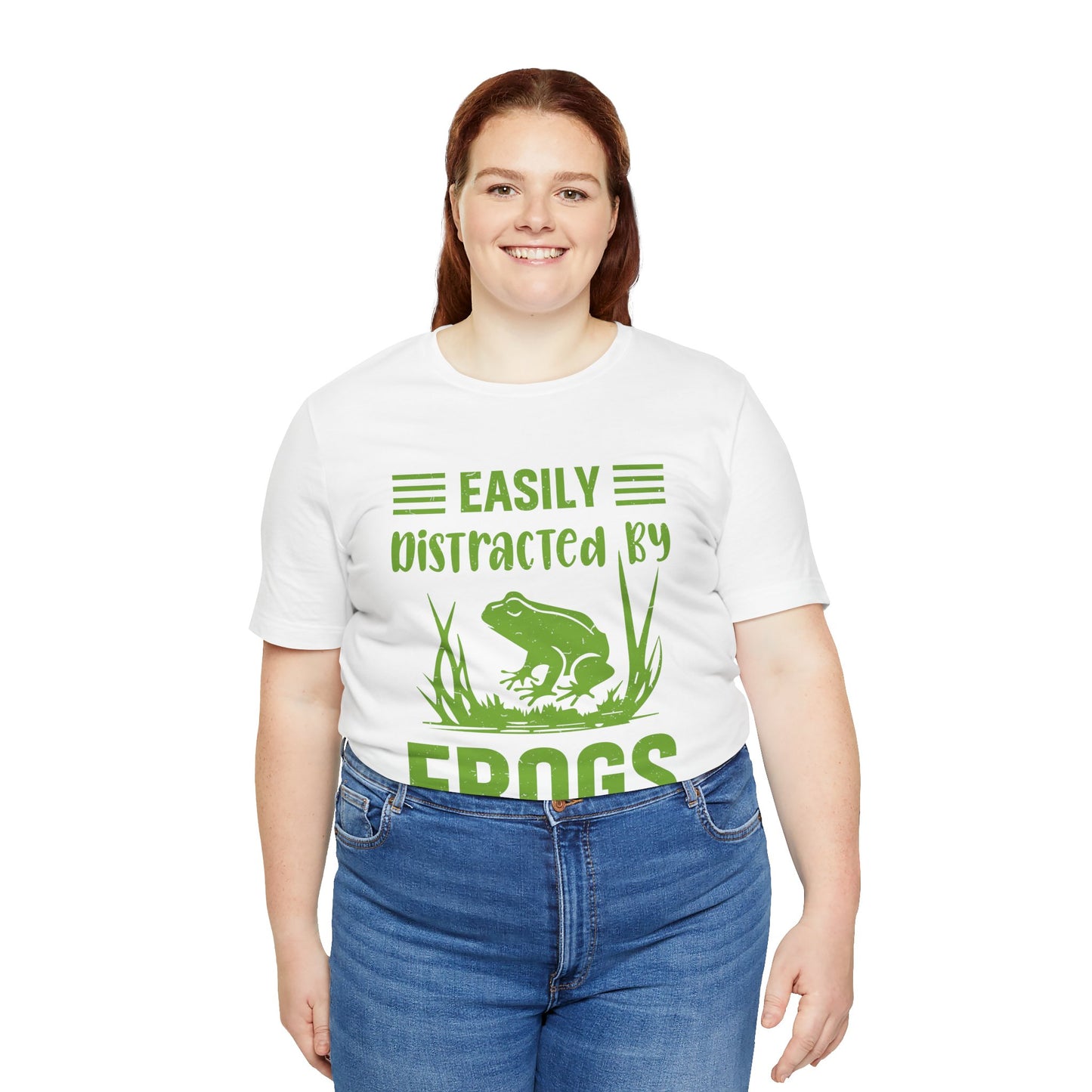 "Easily Distracted by Frogs" Print Unisex Jersey Tee - Casual Everyday Wear - Great for Reptile Lovers