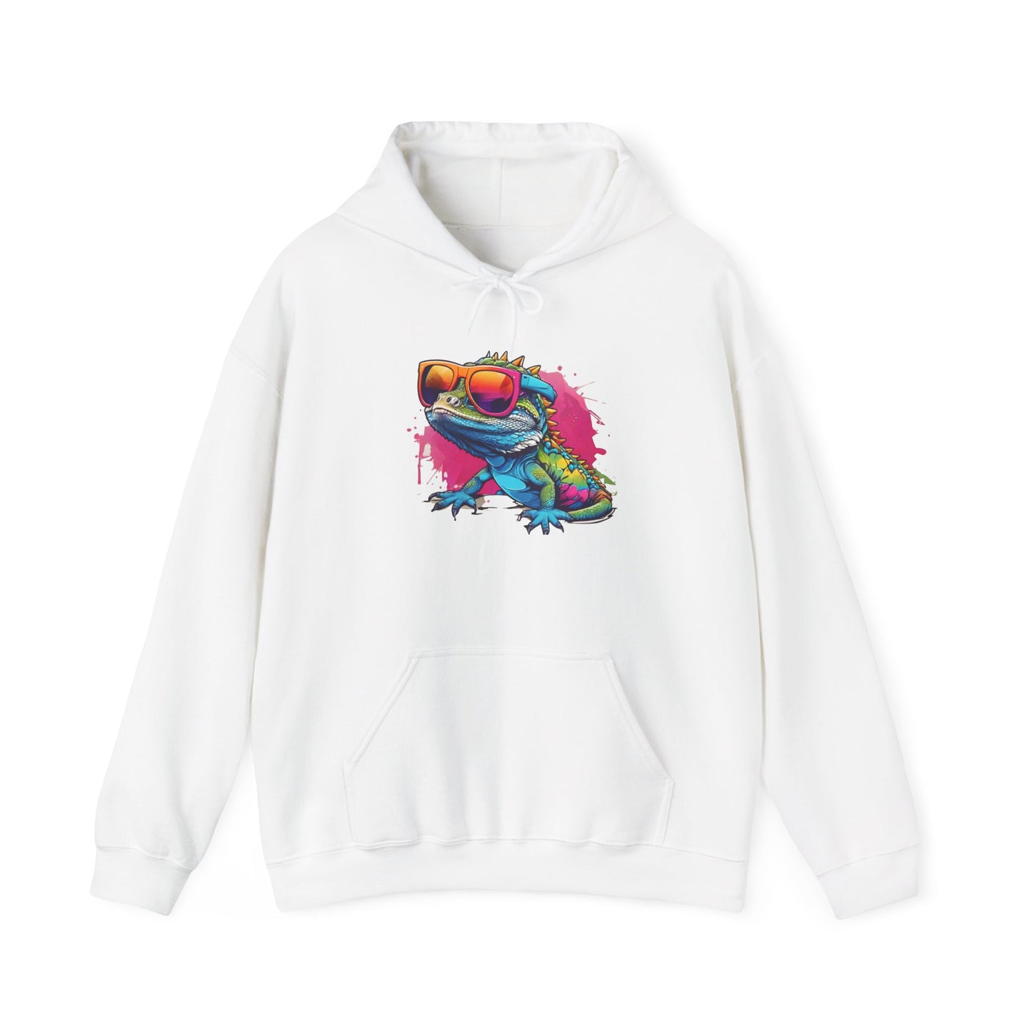 Cool Lizard Unisex Hooded Sweatshirt with Bold Print - Great for Reptile Lovers