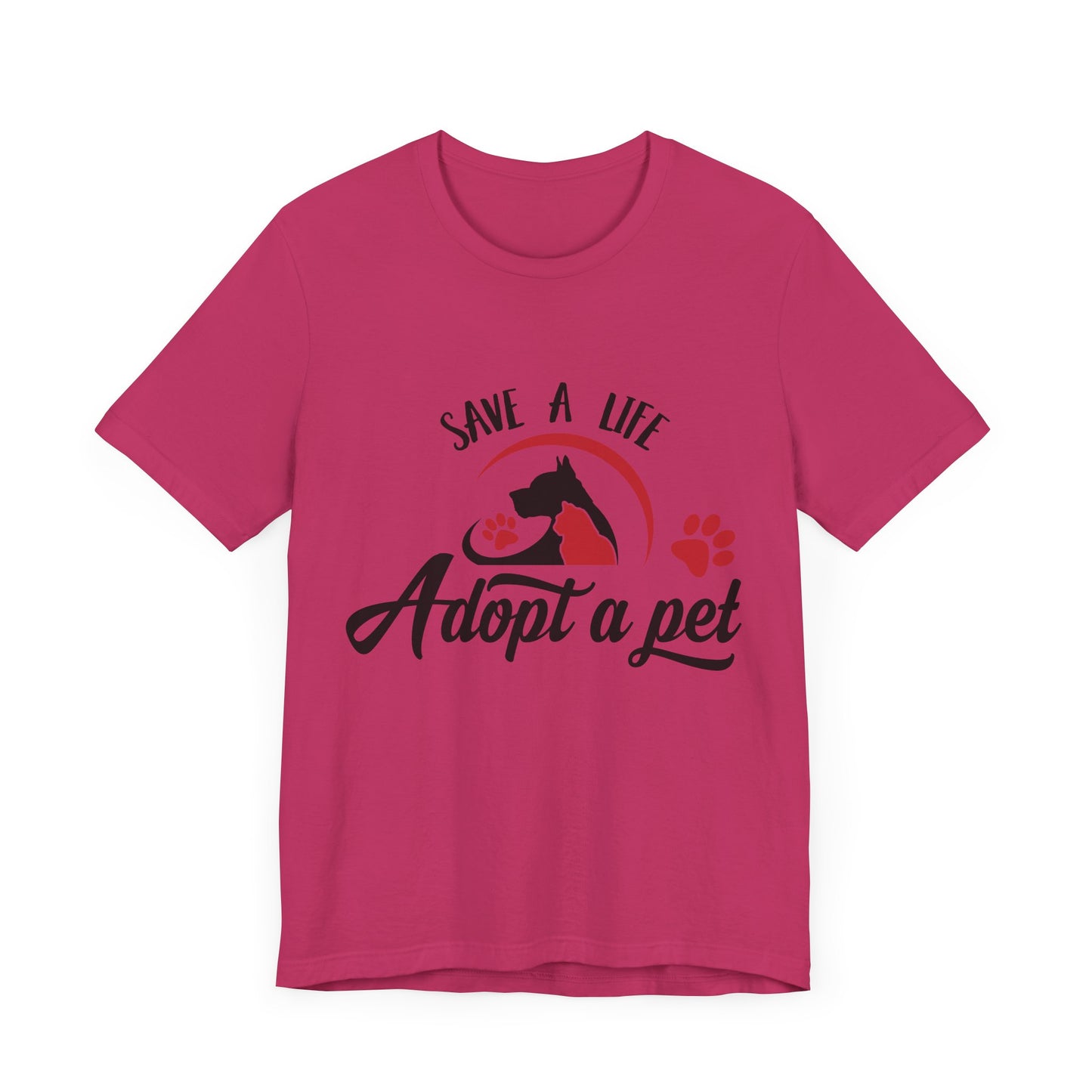 "Adopt a Pet" Print Unisex Jersey Tee - Casual Everyday Wear - Great for Pet Lovers