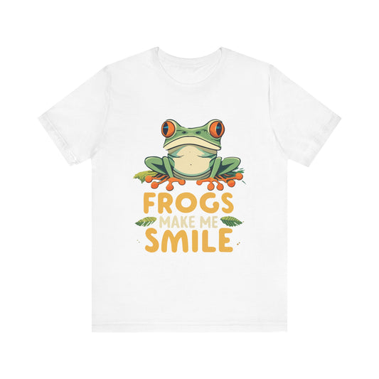 "Frogs Make Me Smile" Unisex Jersey Tee - Casual Everyday Wear - Great for Reptile Lovers