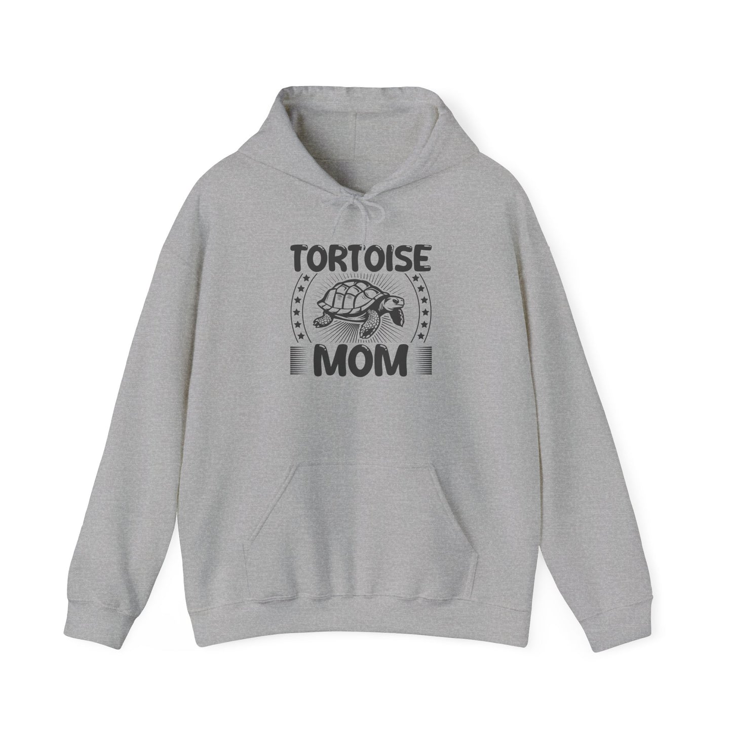 "Tortoise Mom" Unisex Hooded Sweatshirt with Bold Print - Great for Reptile Lovers