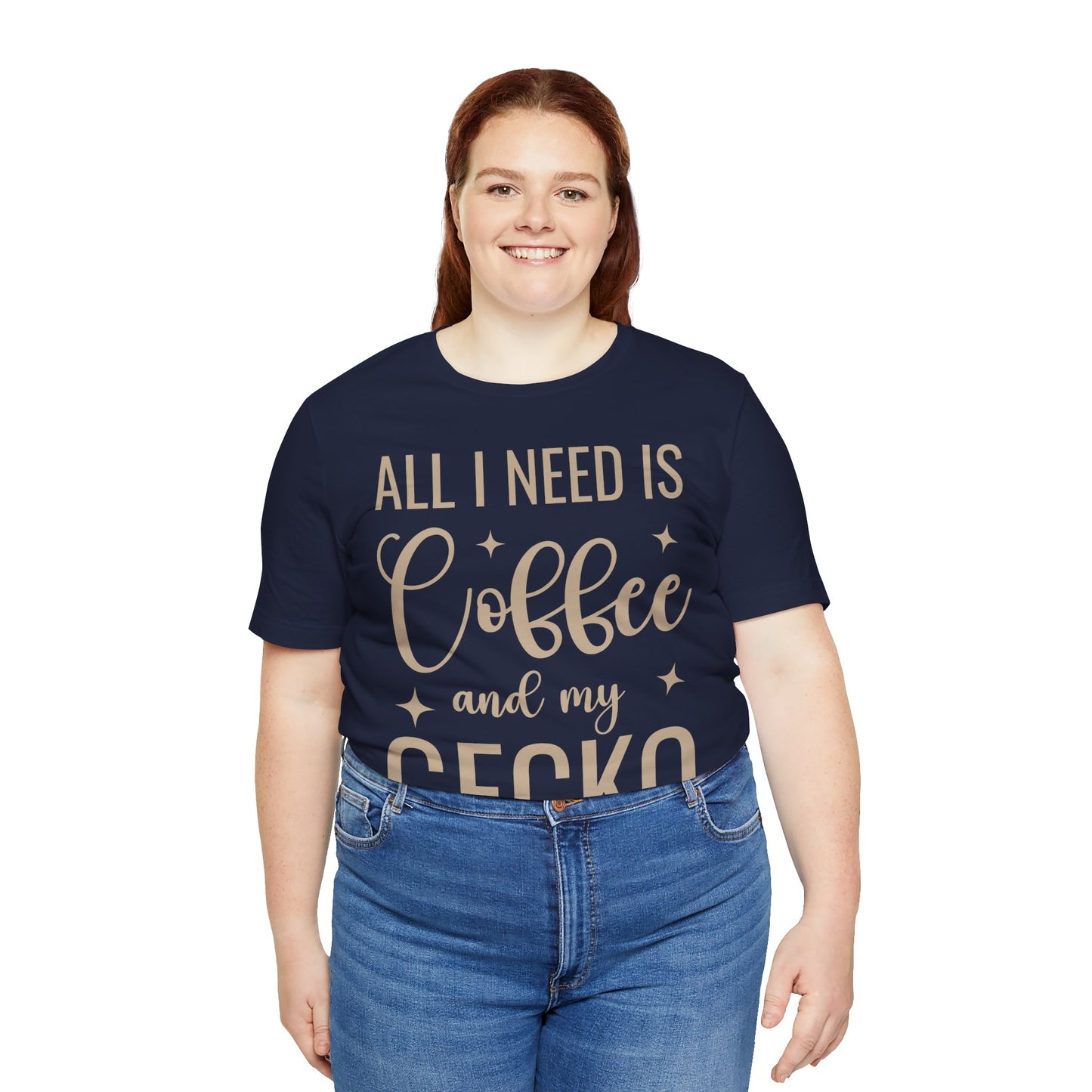 "Coffee and My Gecko" Unisex Jersey Tee - Casual Everyday Wear - Great for Reptile Lovers