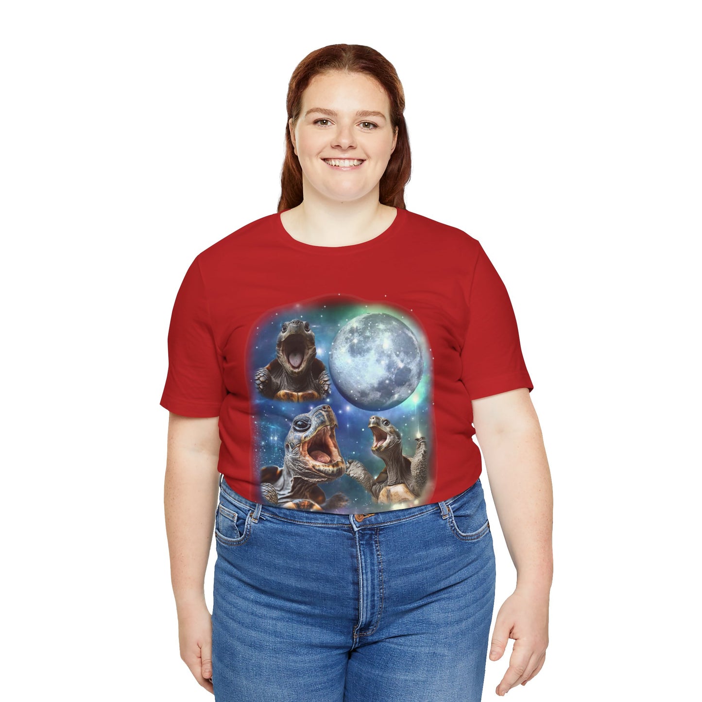 Tortoise Howling at the Moon Unisex Jersey Tee - Casual Everyday Wear - Great for Reptile Lovers