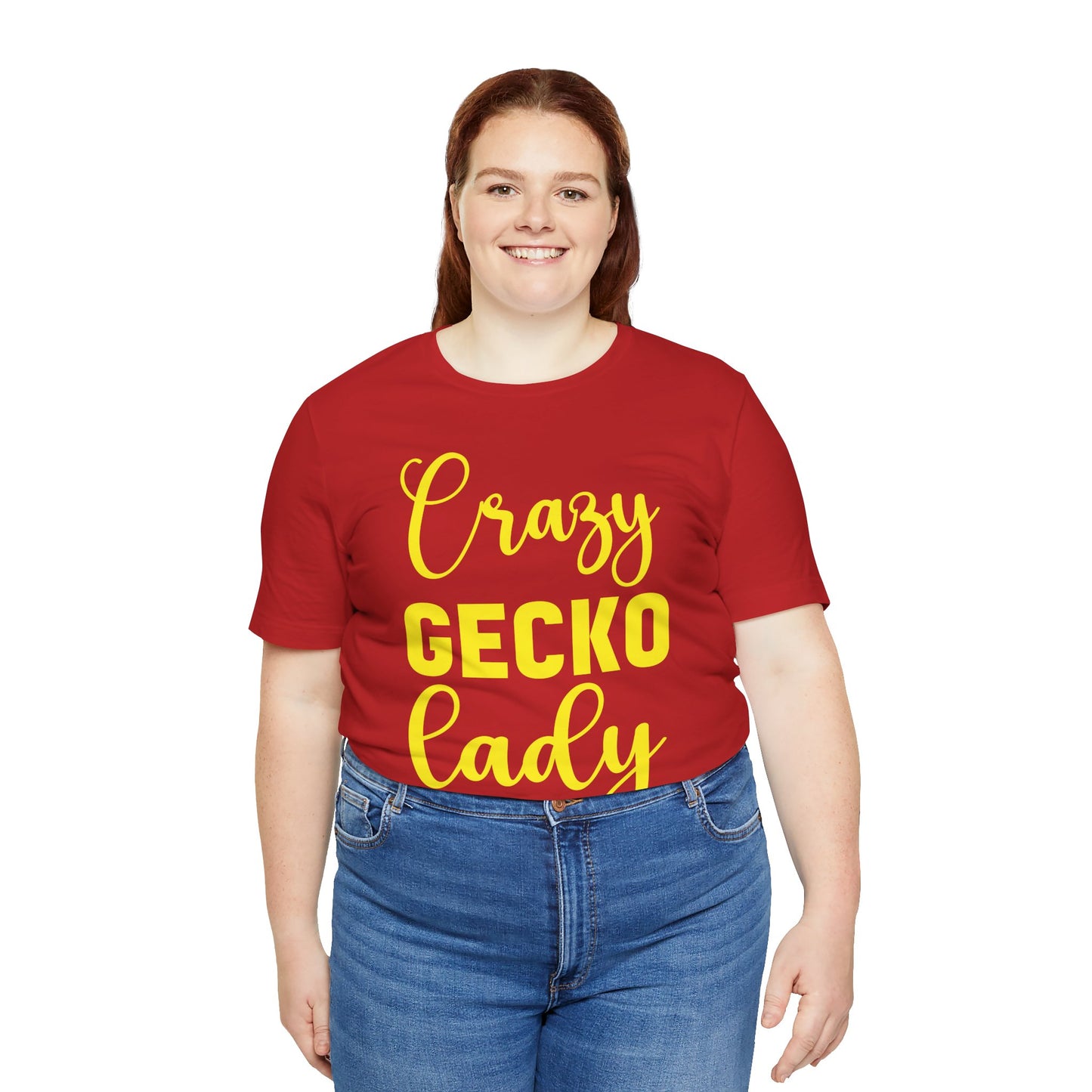 "Crazy Gecko Lady" Unisex Jersey Tee - Casual Everyday Wear - Great for Reptile Lovers