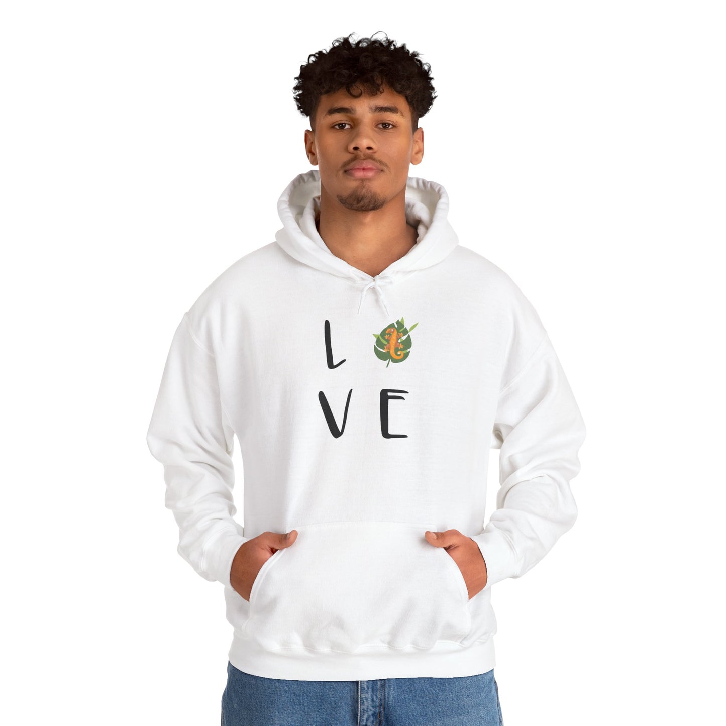 Crestie Love Cozy Unisex Hooded Sweatshirt with Bold Print - Great for Reptile Lovers