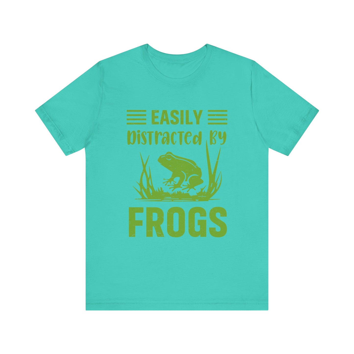 "Easily Distracted by Frogs" Print Unisex Jersey Tee - Casual Everyday Wear - Great for Reptile Lovers