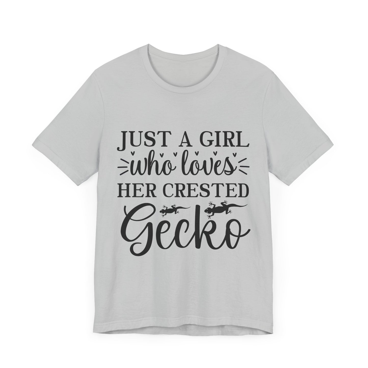 "Just a Girl Crested Gecko" Print Unisex Jersey Tee - Casual Everyday Wear - Great for Reptile Lovers