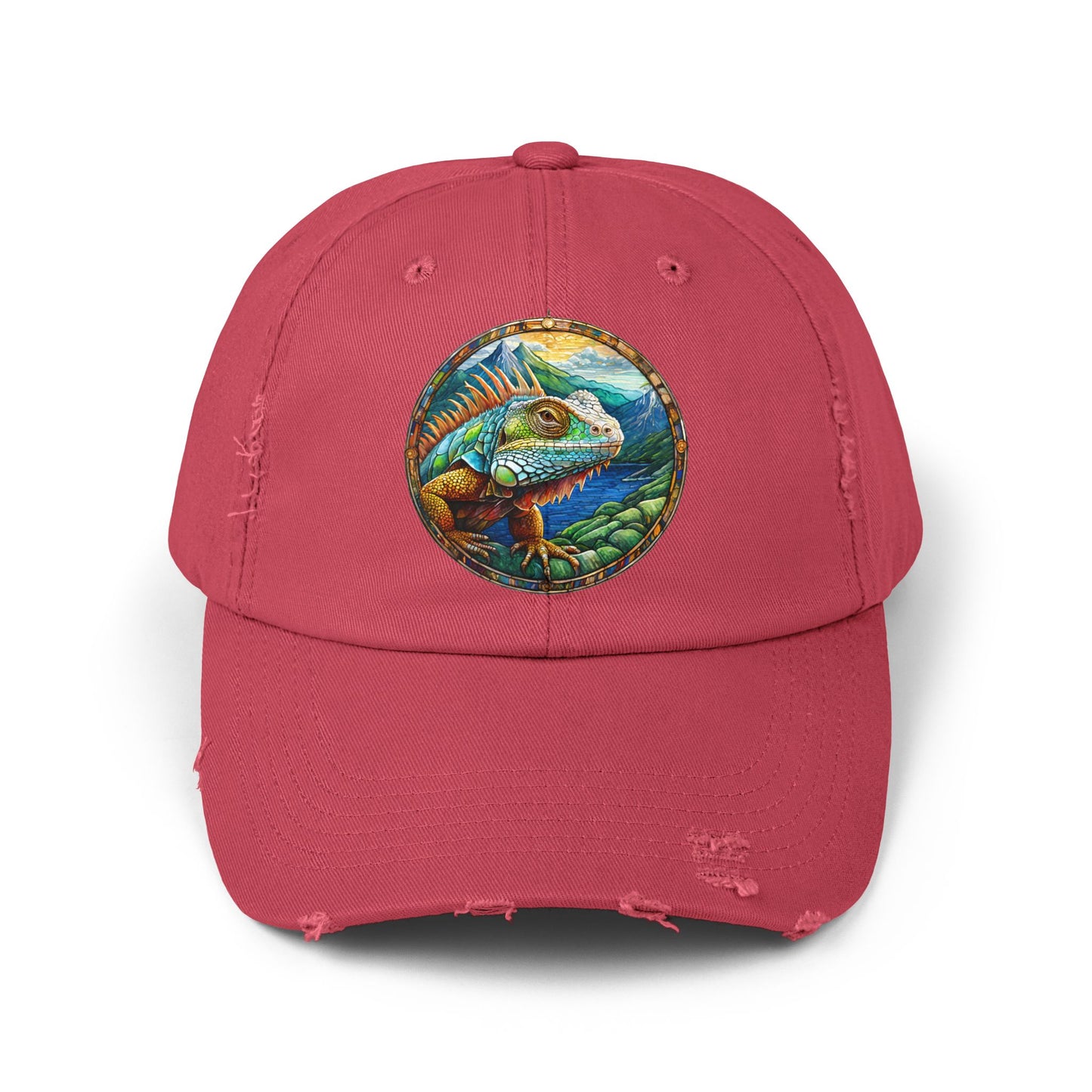 Iguana Unisex Distressed Cap - Casual Streetwear Hat for Everyday Use - Great for Reptile Lovers