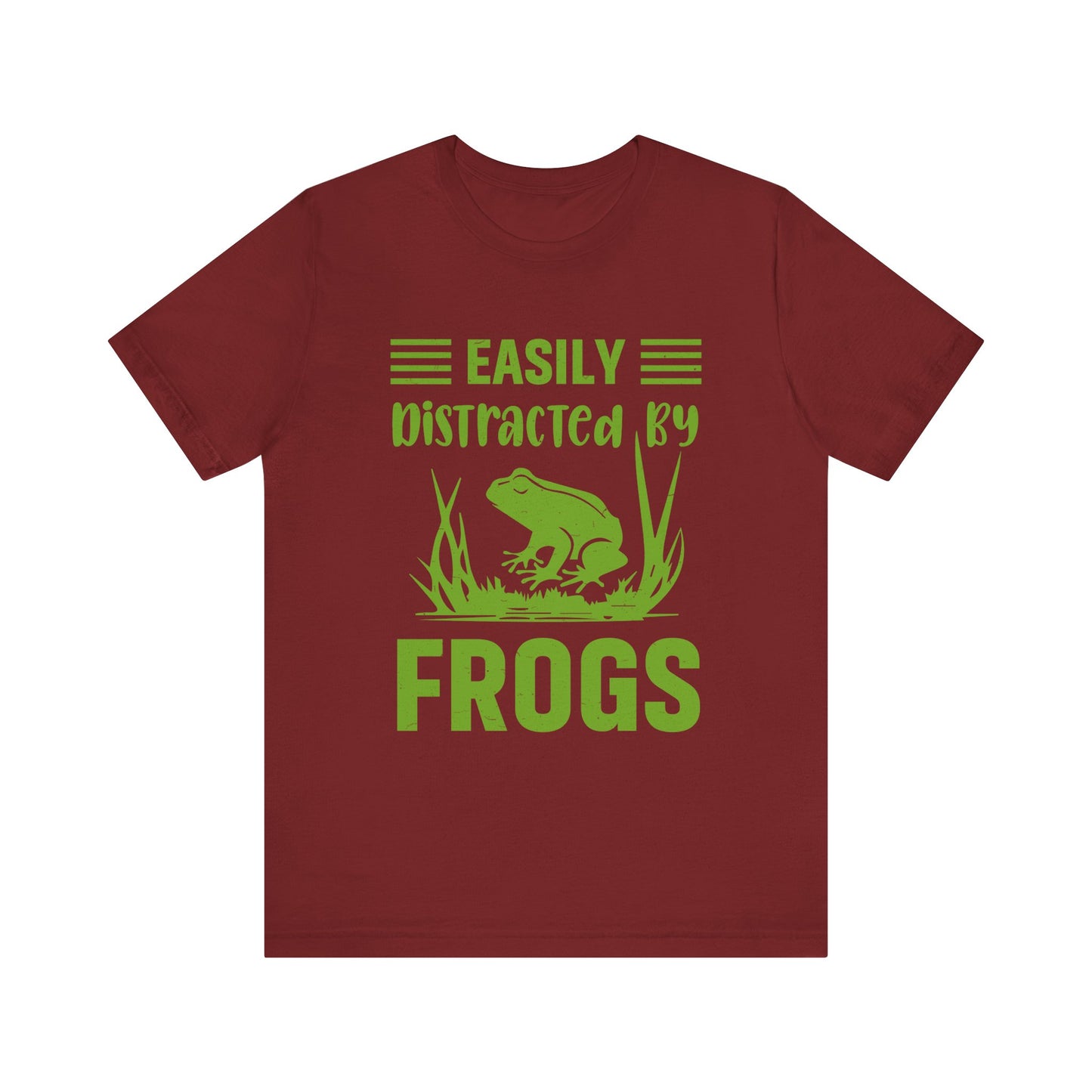 "Easily Distracted by Frogs" Print Unisex Jersey Tee - Casual Everyday Wear - Great for Reptile Lovers