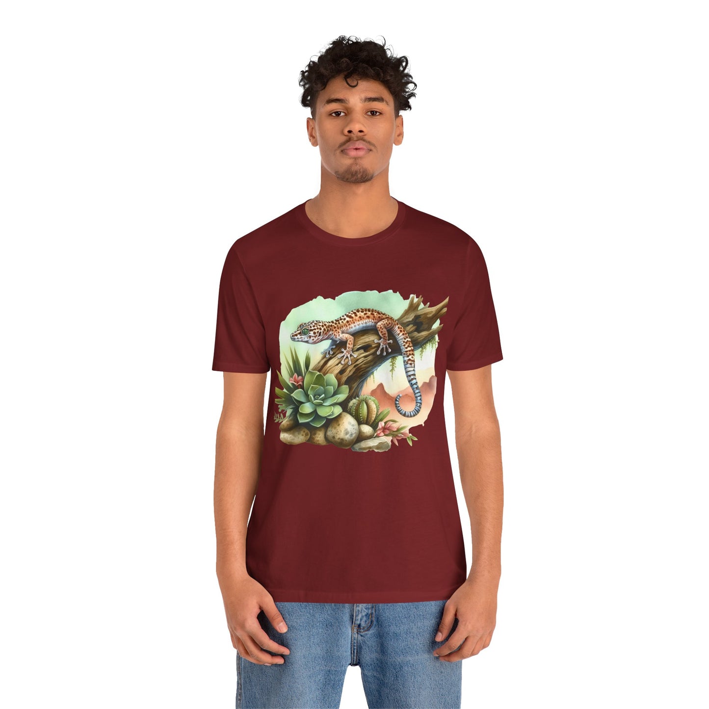 Gecko in a Tree Unisex Jersey Tee - Casual Everyday Wear - Great for Reptile Lovers