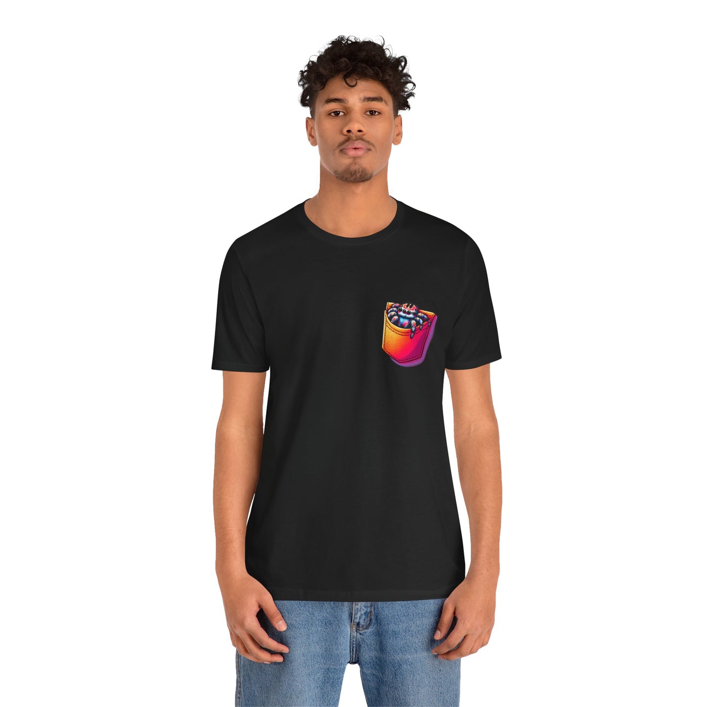 "Pocket Spider" Print Unisex Jersey Tee - Casual Everyday Wear - Great for Reptile Lovers