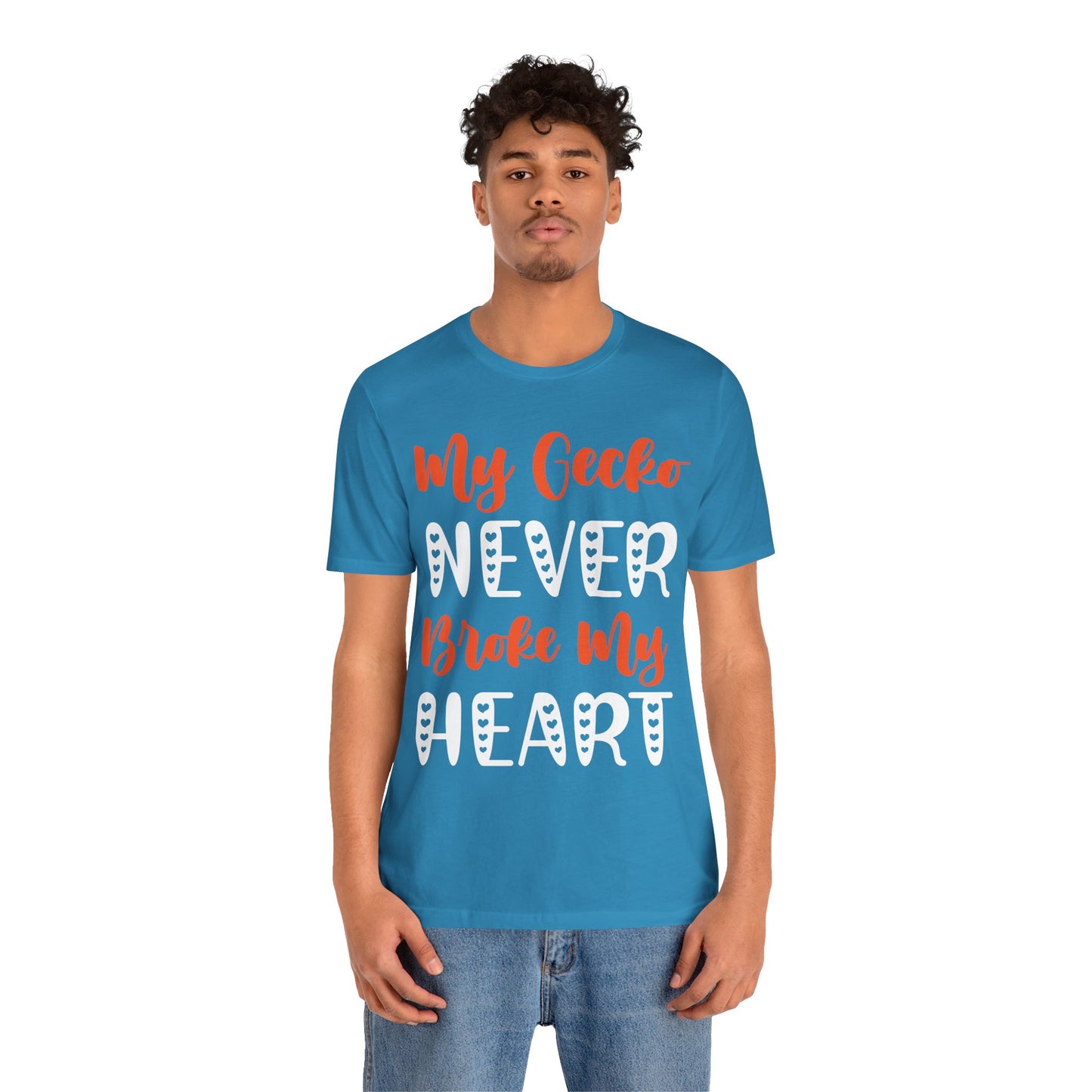 My Gecko Never Broke My Heart" Unisex Jersey Tee - Casual Everyday Wear - Great for Reptile Lovers