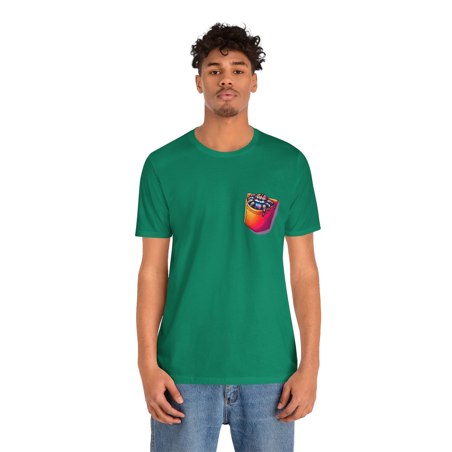"Pocket Spider" Print Unisex Jersey Tee - Casual Everyday Wear - Great for Reptile Lovers