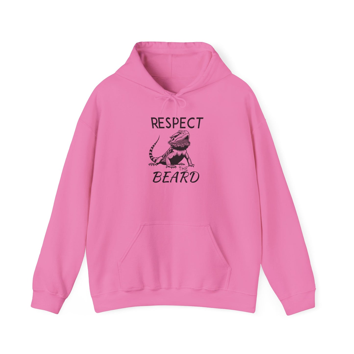 "Respect the Beard" Cozy Unisex Hooded Sweatshirt with Bold Print - Great for Reptile Lovers