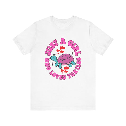 "Just a Girl Who Loves Turtles" Unisex Jersey Tee - Casual Everyday Wear - Great for Reptile Lovers