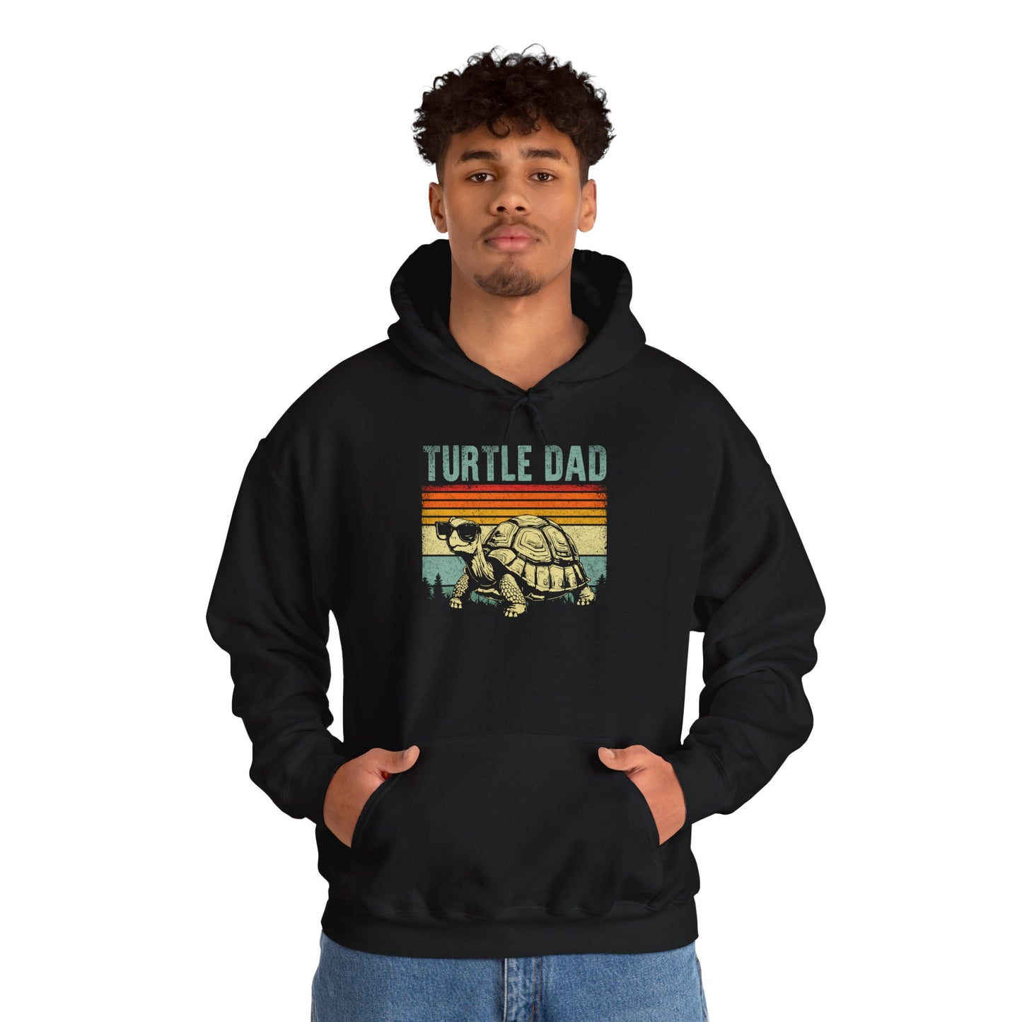 "Turtle Dad" Unisex Hooded Sweatshirt with Bold Print - Great for Reptile Lovers