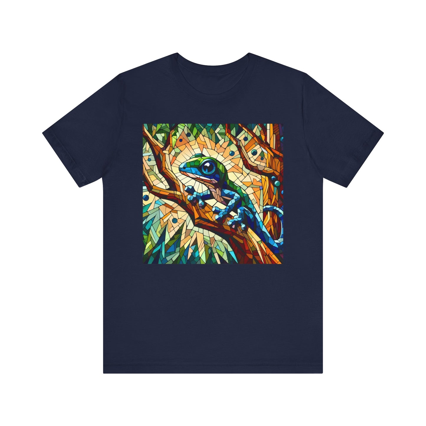 Stained Glass Lizard Unisex Jersey Tee - Casual Everyday Wear - Great for Reptile Lovers