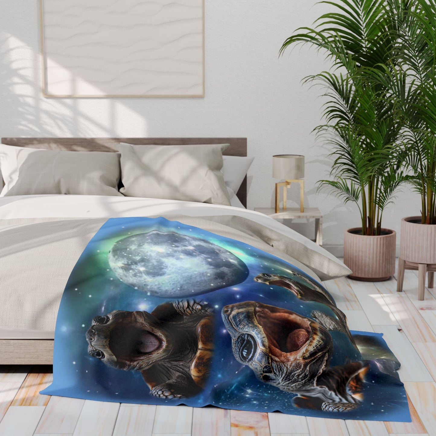 Turtles Howling at the Moon Cozy Arctic Fleece Blanket | Perfect for Home Decor, Gifting, and Cozy Nights - Snuggle up with a Reptile
