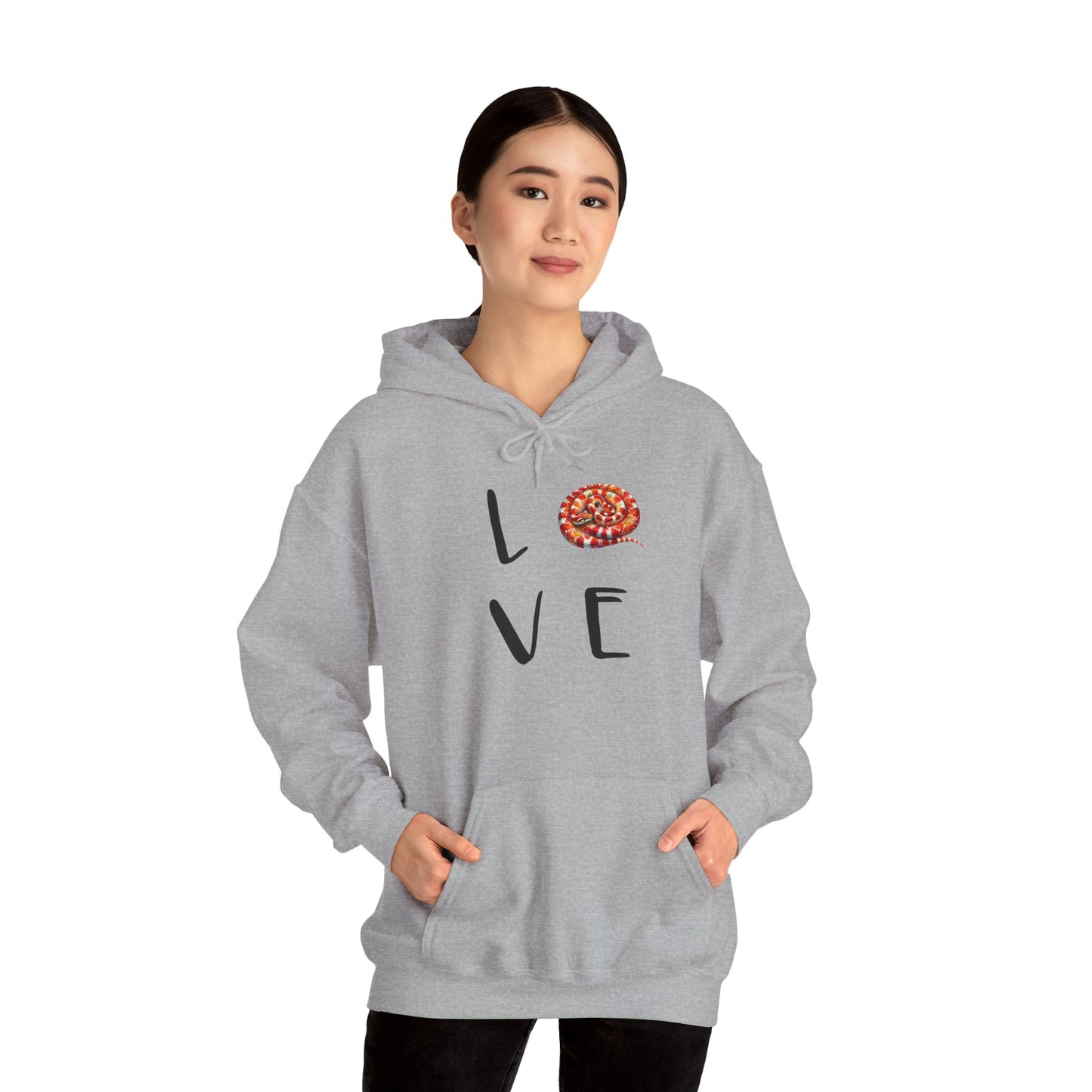 Snake Love Cozy Unisex Hooded Sweatshirt with Bold Print - Great for Reptile Lovers
