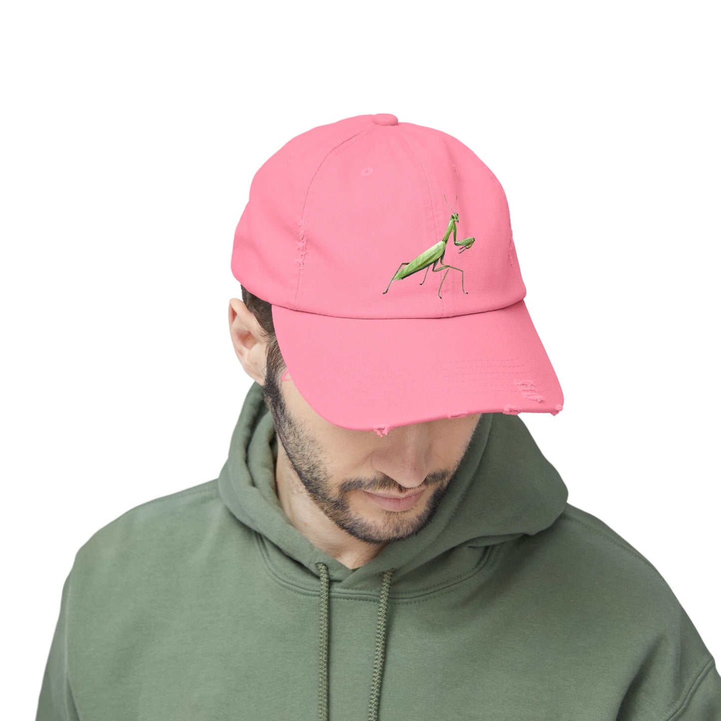 Praying Mantis Unisex Distressed Cap - Casual Streetwear Hat for Everyday Use - Great for Reptile Lovers