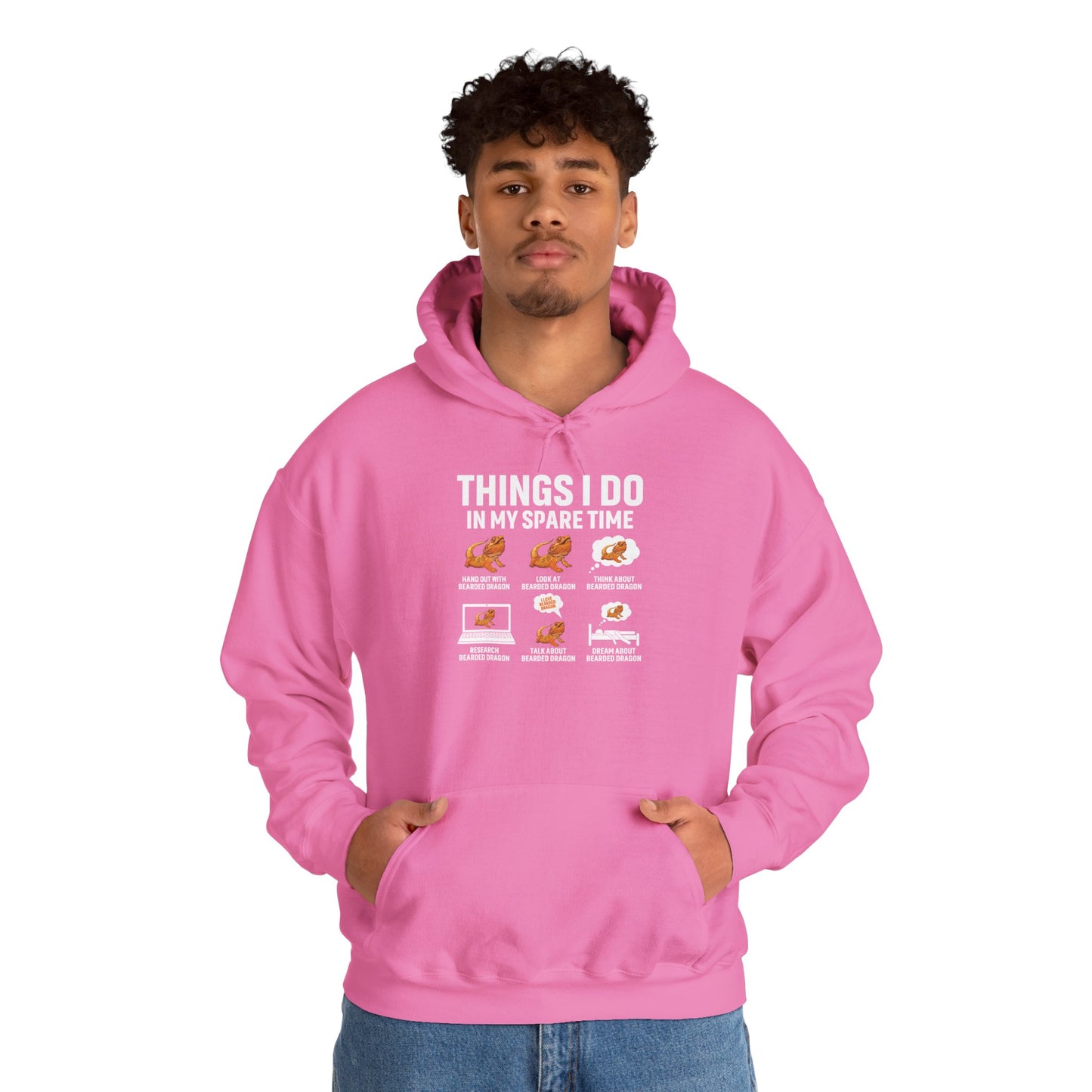 "Things I Do In My Spare Time" Unisex Hooded Sweatshirt with Bold Print - Great for Reptile Lovers