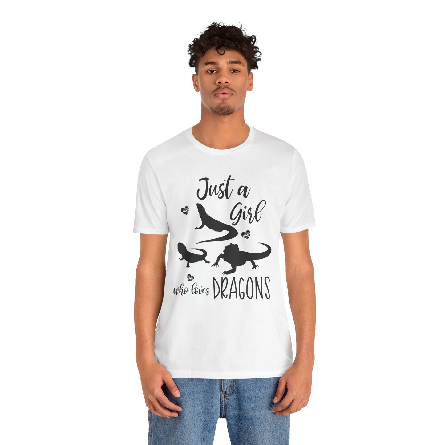 "Girl Who Loves Bearded Dragons" Unisex Jersey Tee - Casual Everyday Wear - Great for Reptile Lovers