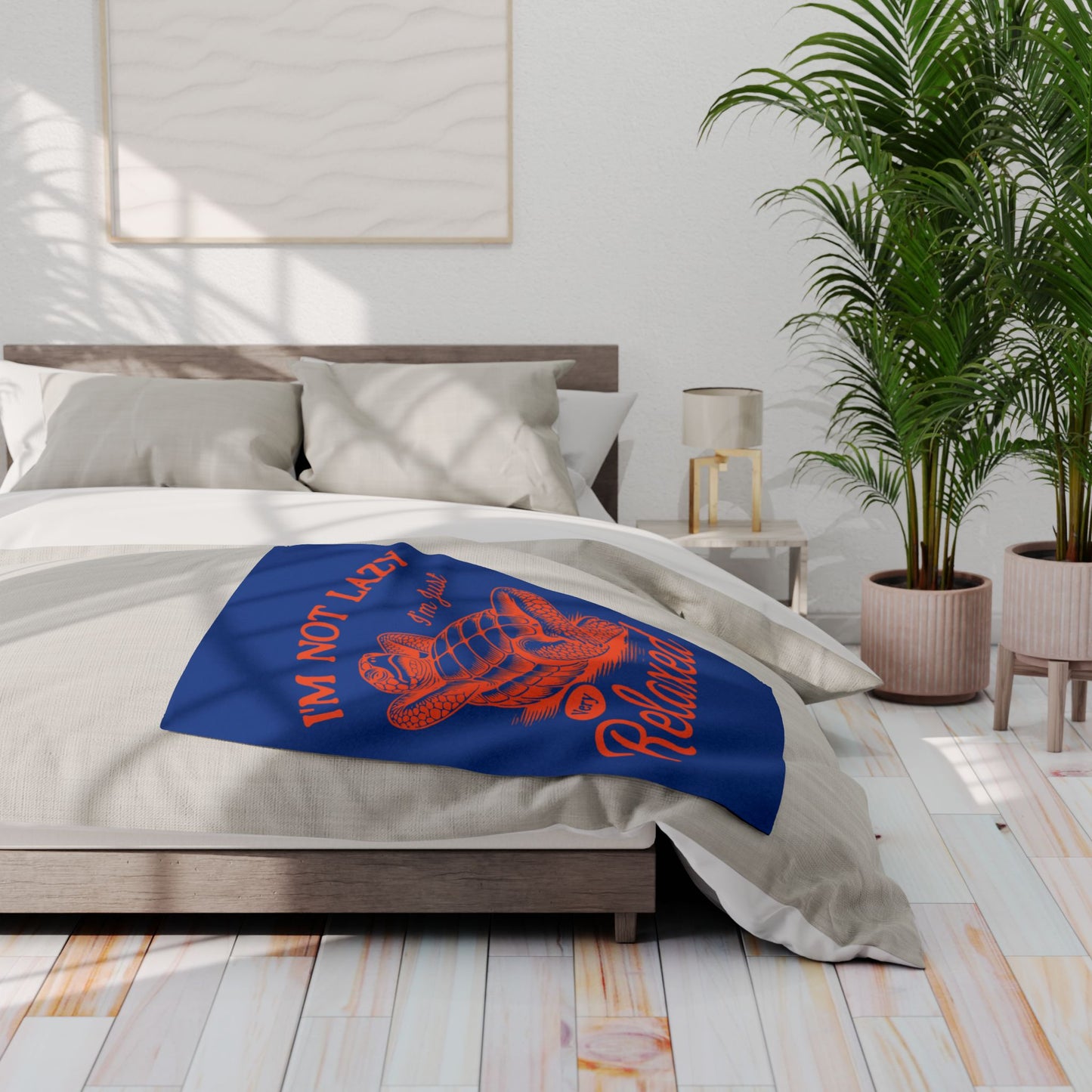 "Not Lazy Just Relaxed" Cozy Arctic Fleece Blanket | Perfect for Home Decor, Gifting, and Cozy Nights - Snuggle up with a Turtle