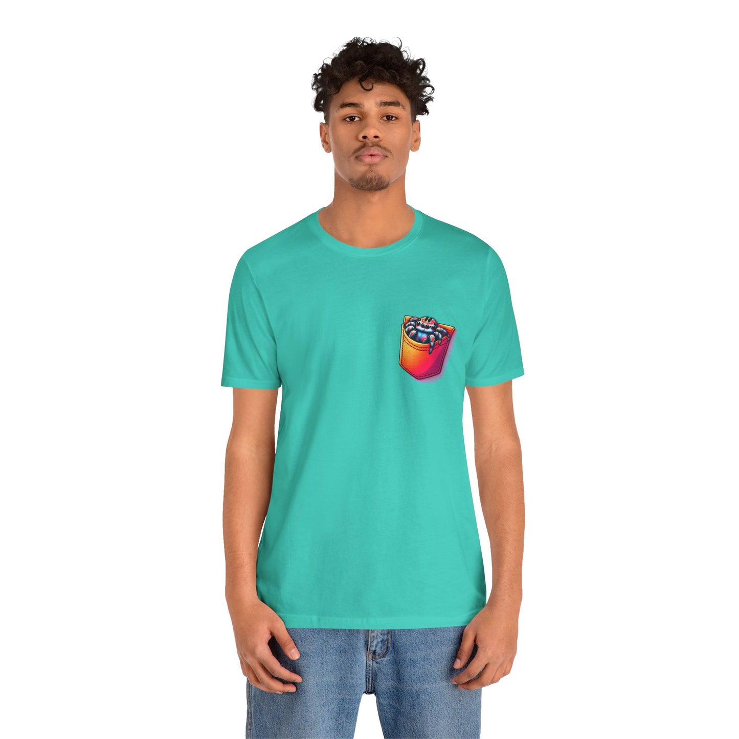 "Pocket Spider" Print Unisex Jersey Tee - Casual Everyday Wear - Great for Reptile Lovers