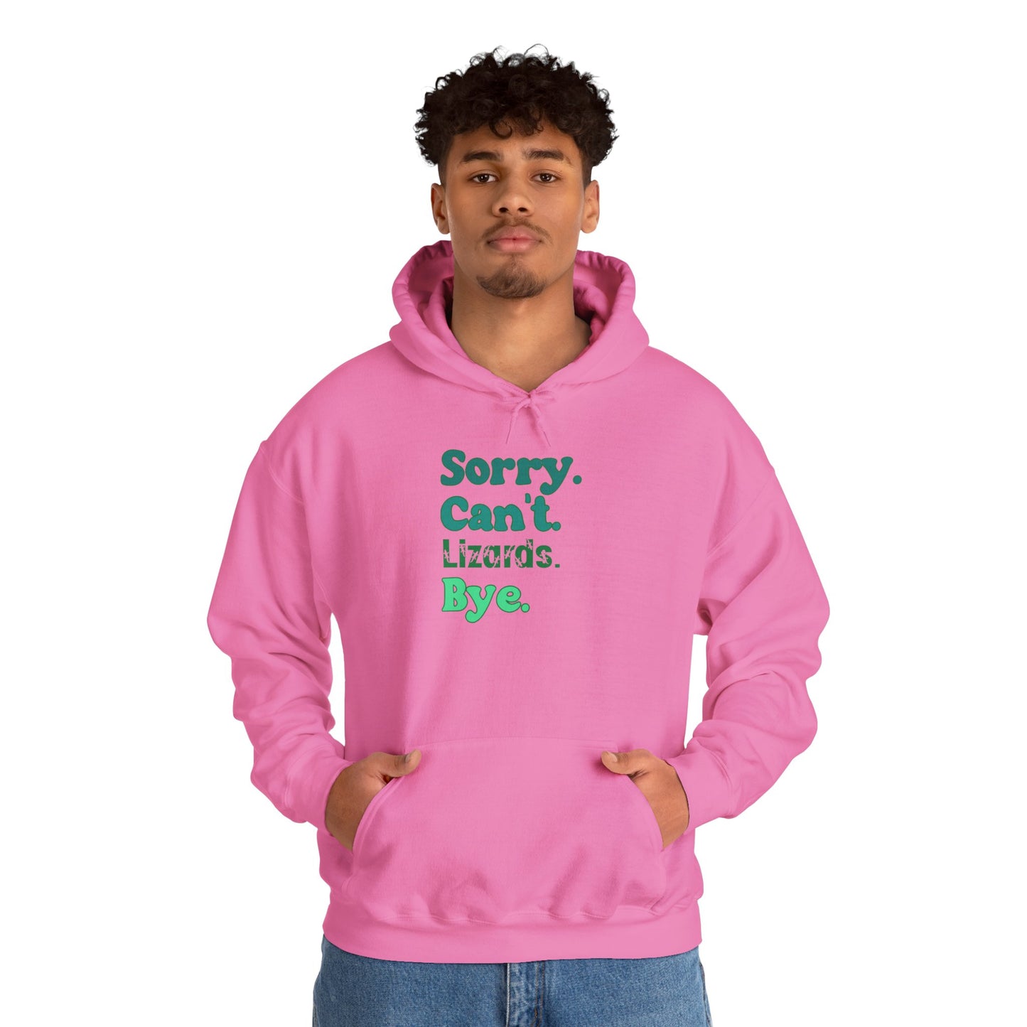 "Sorry Can't Lizards Bye" Cozy Unisex Hooded Sweatshirt with Bold Print - Great for Reptile Lovers