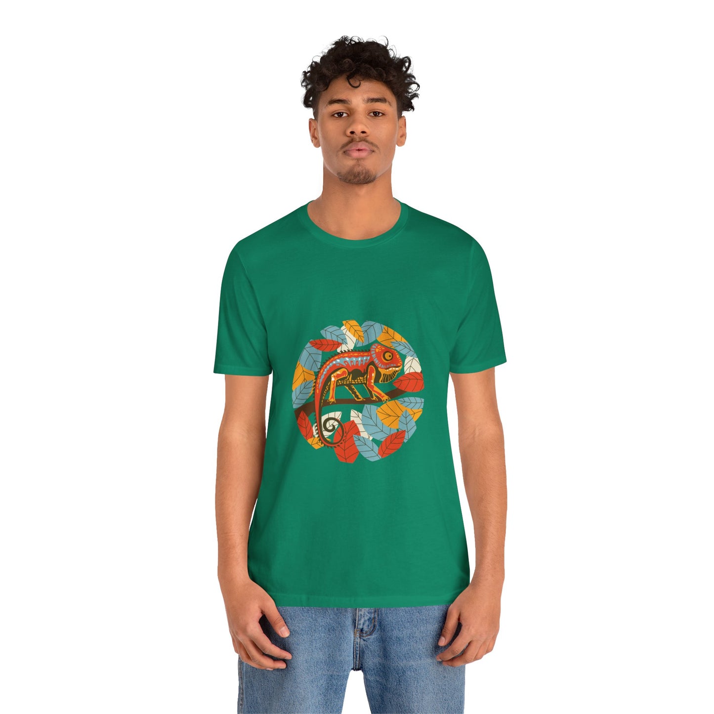 Leafy Chameleon Unisex Jersey Tee - Casual Everyday Wear - Great for Reptile Lovers