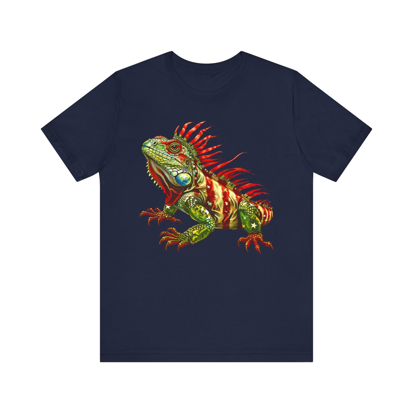 Flagged Iguana Unisex Jersey Tee - Casual Everyday Wear - Great for Reptile Lovers