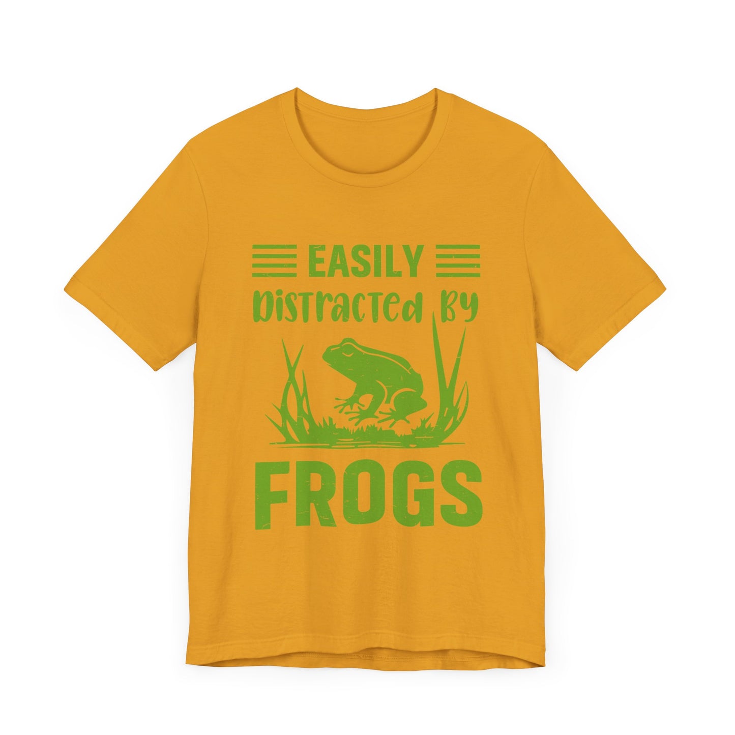 "Easily Distracted by Frogs" Print Unisex Jersey Tee - Casual Everyday Wear - Great for Reptile Lovers