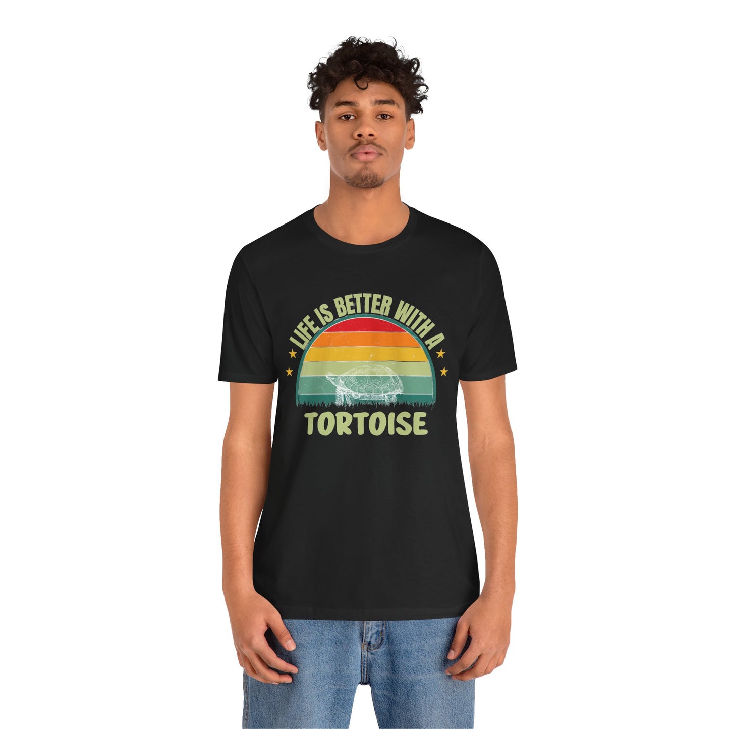 "Life is Better with a Tortoise" Unisex Jersey Tee - Casual Everyday Wear - Great for Reptile Lovers