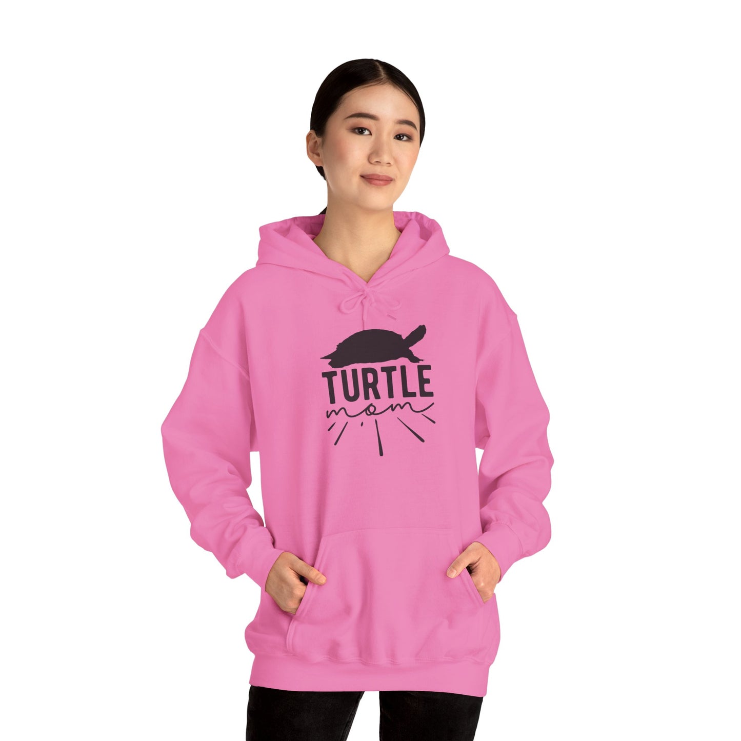 "Turtle Mom" Cozy Unisex Hooded Sweatshirt with Bold Print - Great for Reptile Lovers