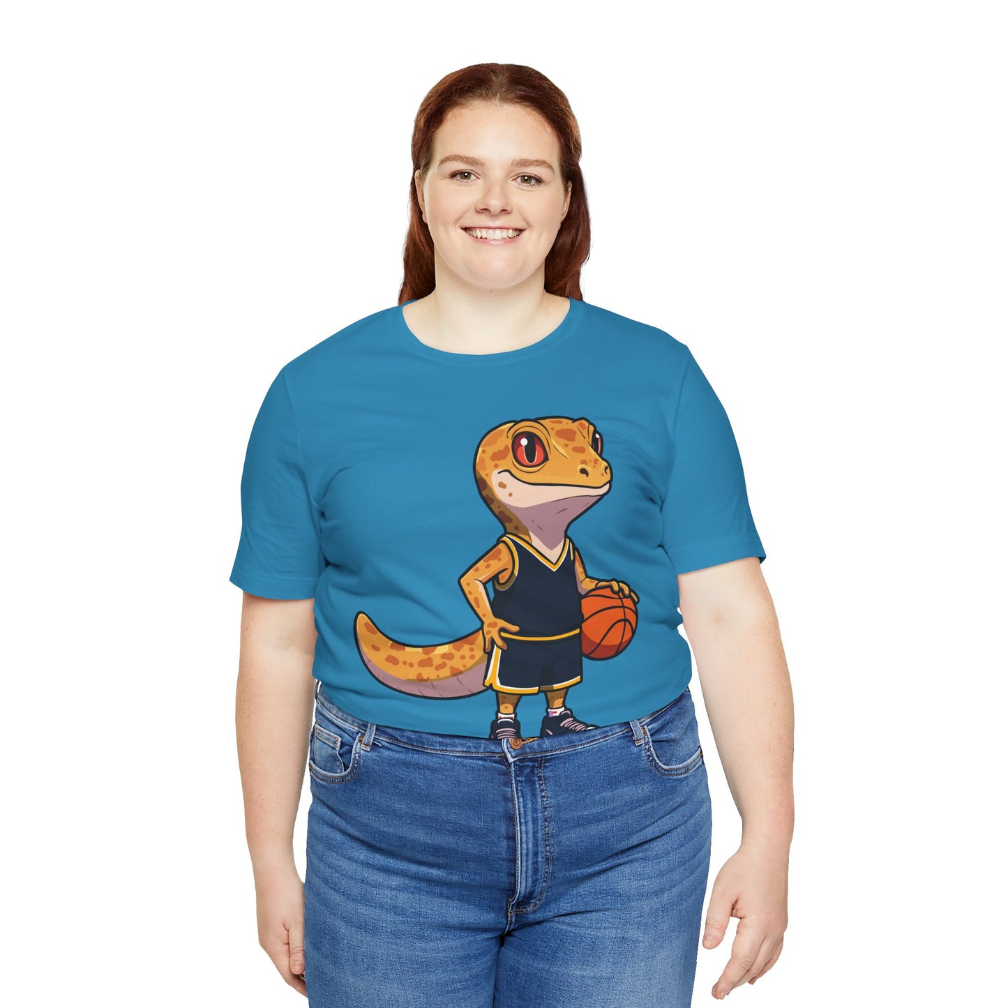 Basketball Gecko Unisex Jersey Tee - Casual Everyday Wear - Great for Reptile Lovers