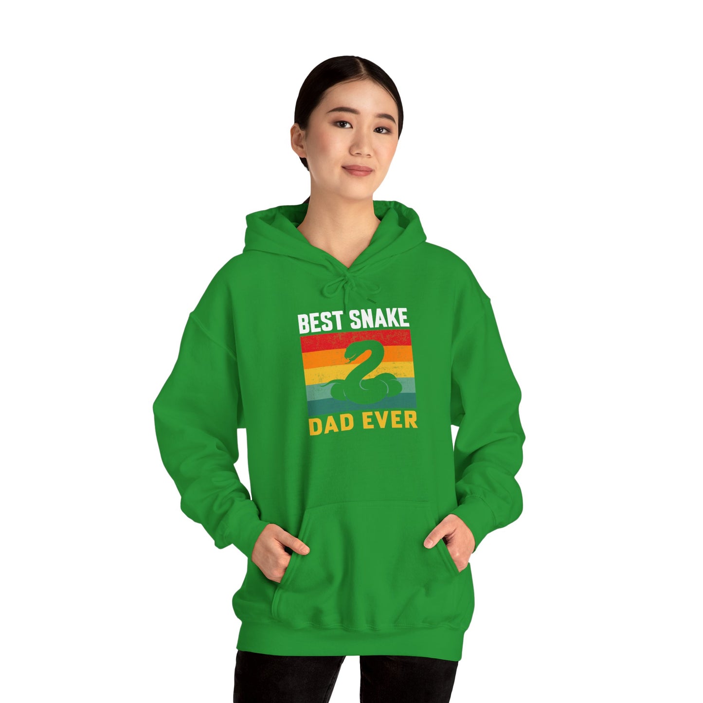 "Best Snake Dad Ever" Unisex Hooded Sweatshirt with Bold Print - Great for Reptile Lovers