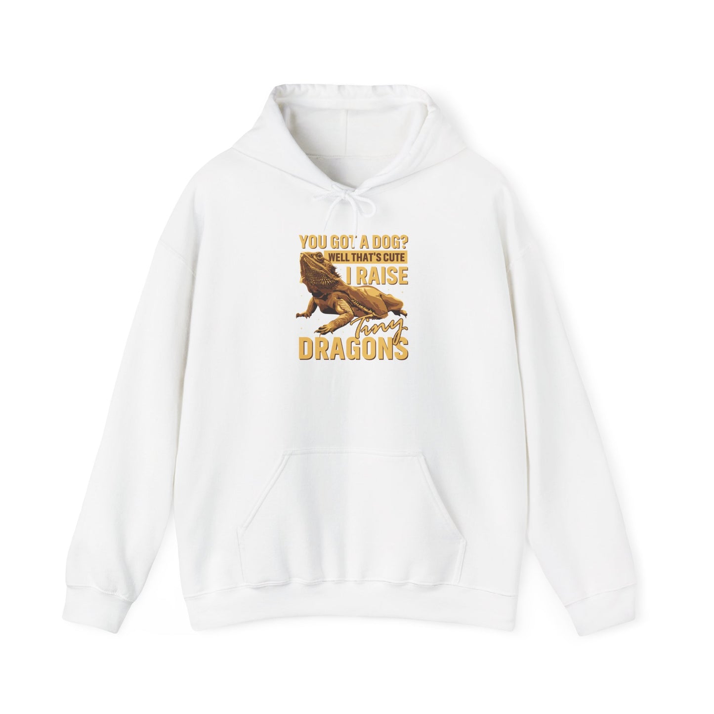 "I Raise Tiny Dragons" Unisex Hooded Sweatshirt with Bold Print - Great for Reptile Lovers
