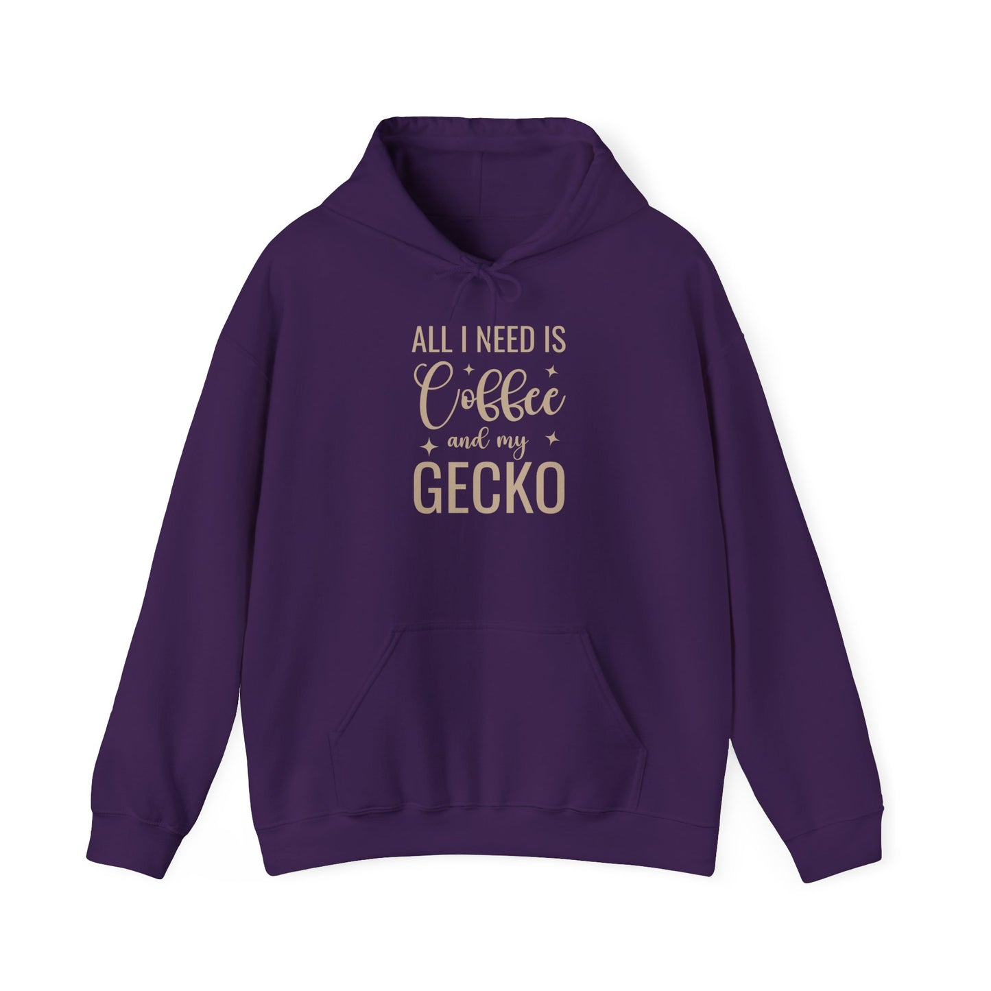 "Coffee and My Gecko" Unisex Hooded Sweatshirt with Bold Print - Great for Reptile Lovers