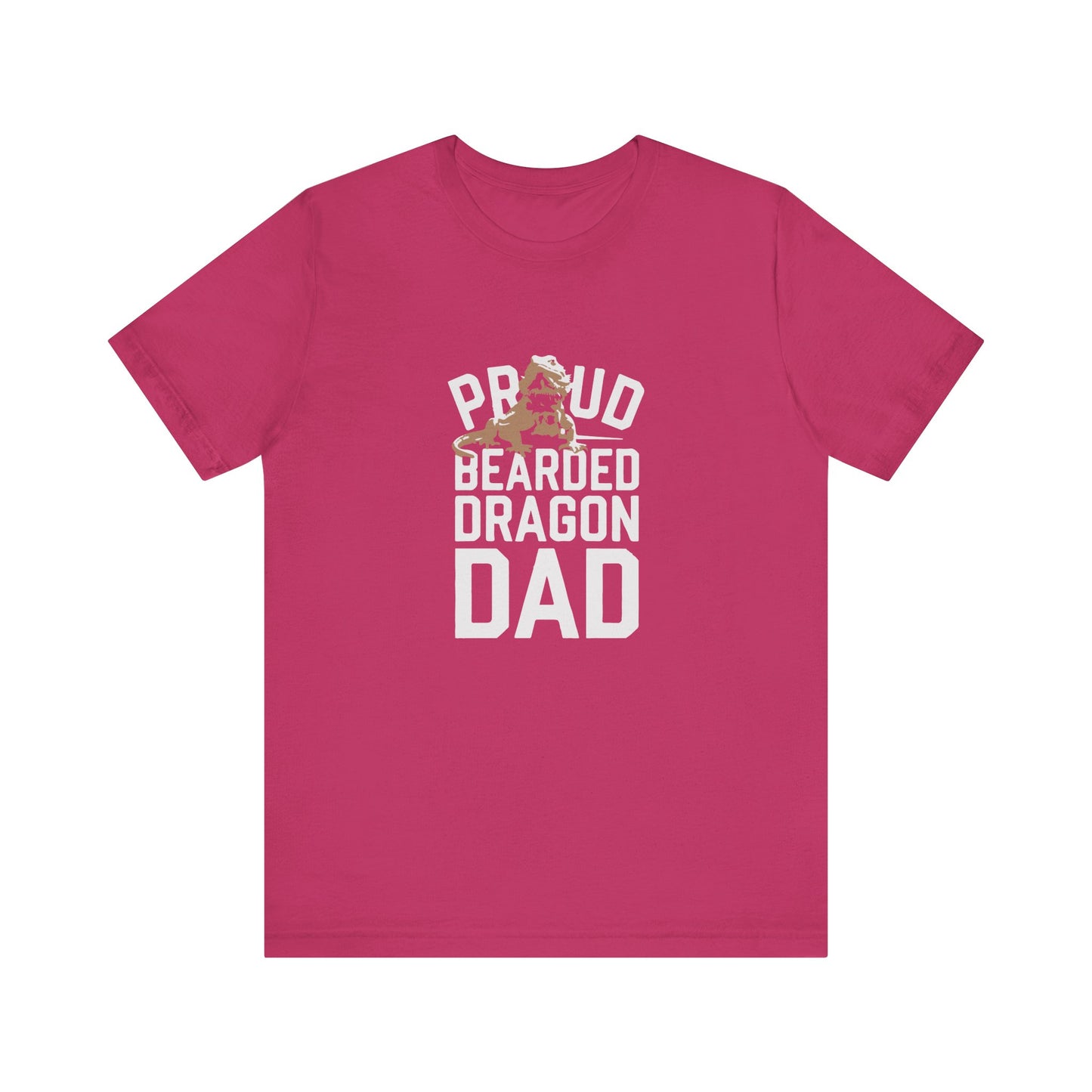 "Proud Bearded Dragon Dad" Print Unisex Jersey Tee - Casual Everyday Wear - Great for Reptile Lovers