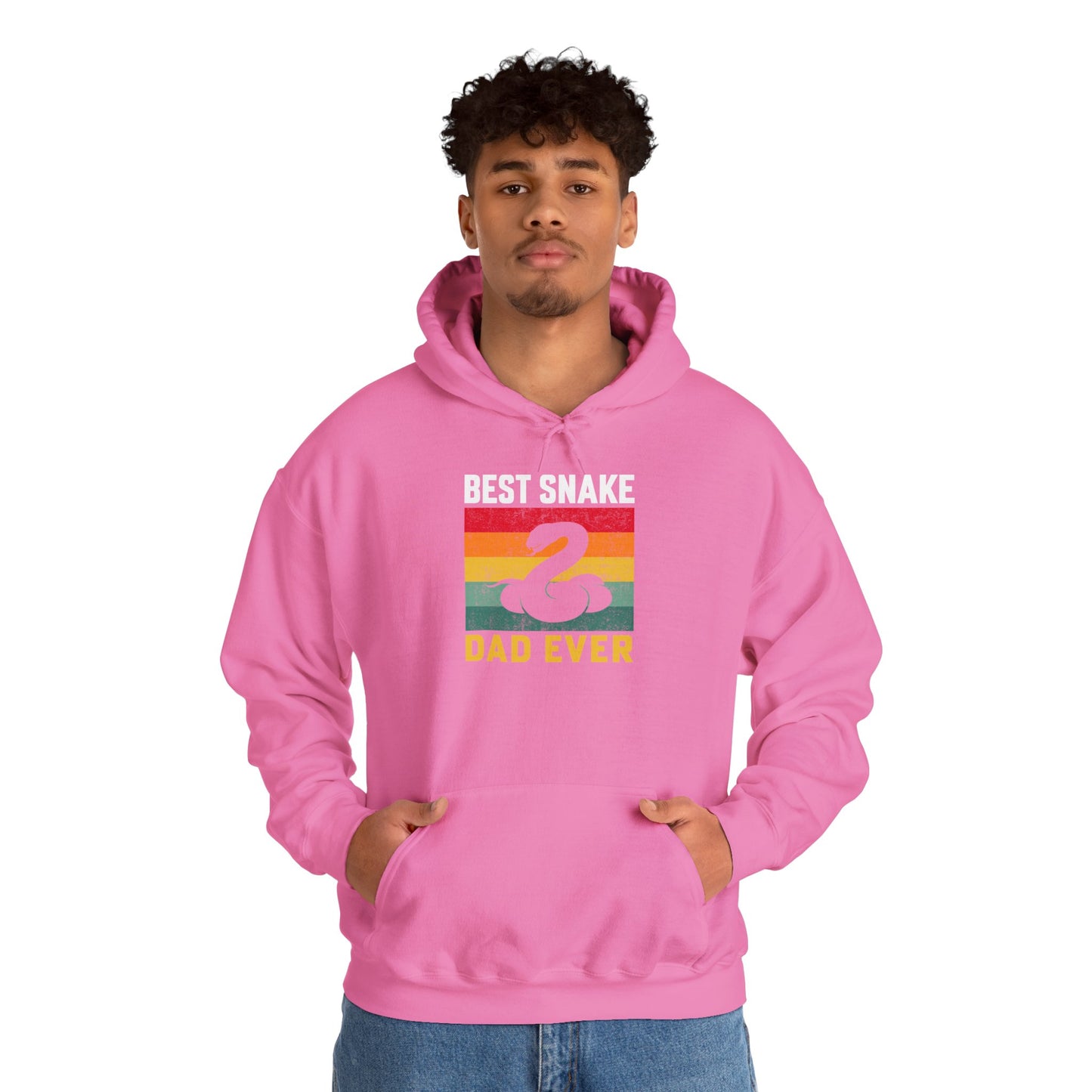 "Best Snake Dad Ever" Unisex Hooded Sweatshirt with Bold Print - Great for Reptile Lovers