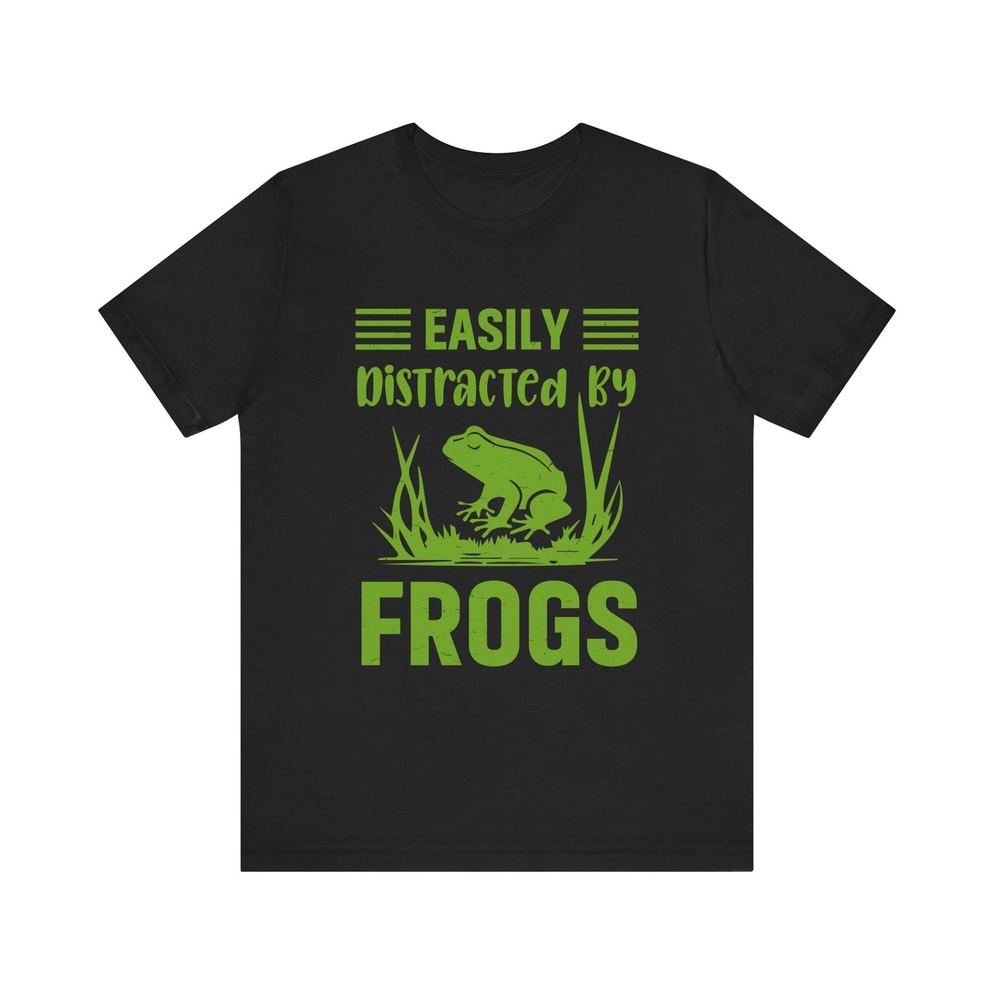 "Easily Distracted by Frogs" Print Unisex Jersey Tee - Casual Everyday Wear - Great for Reptile Lovers