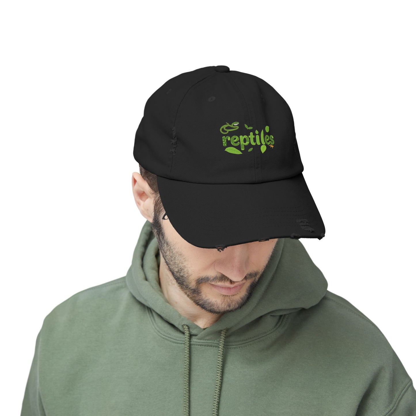 Reptiles Unisex Distressed Cap - Casual Streetwear Hat for Everyday Use - Great for Reptile Lovers