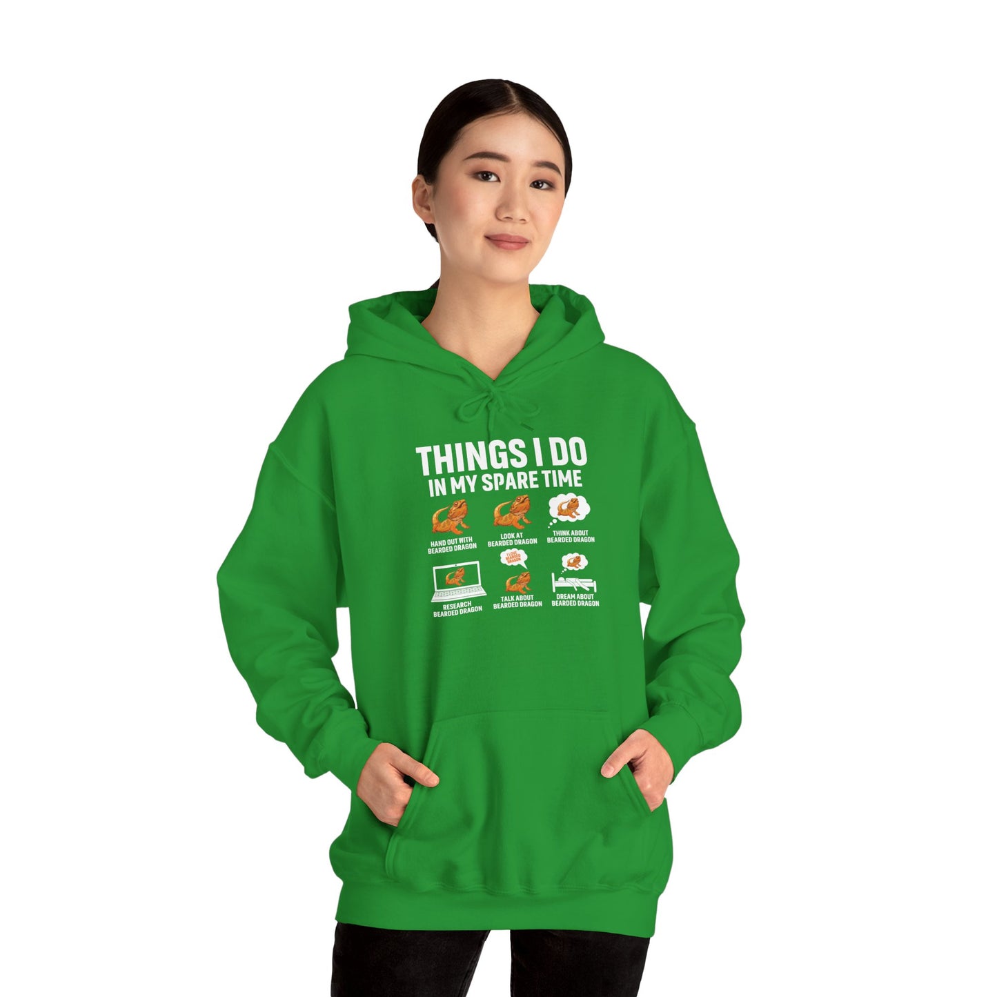 "Things I Do In My Spare Time" Unisex Hooded Sweatshirt with Bold Print - Great for Reptile Lovers
