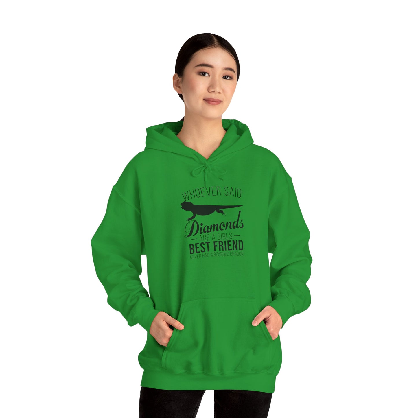 Beardies Are a Girl's Best Friend Unisex Hooded Sweatshirt with Bold Print - Great for Reptile Lovers