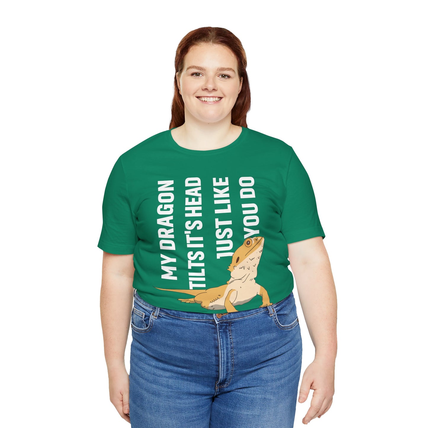 "My Dragon Tilts Its Head" Unisex Jersey Tee - Casual Everyday Wear - Great for Reptile Lovers