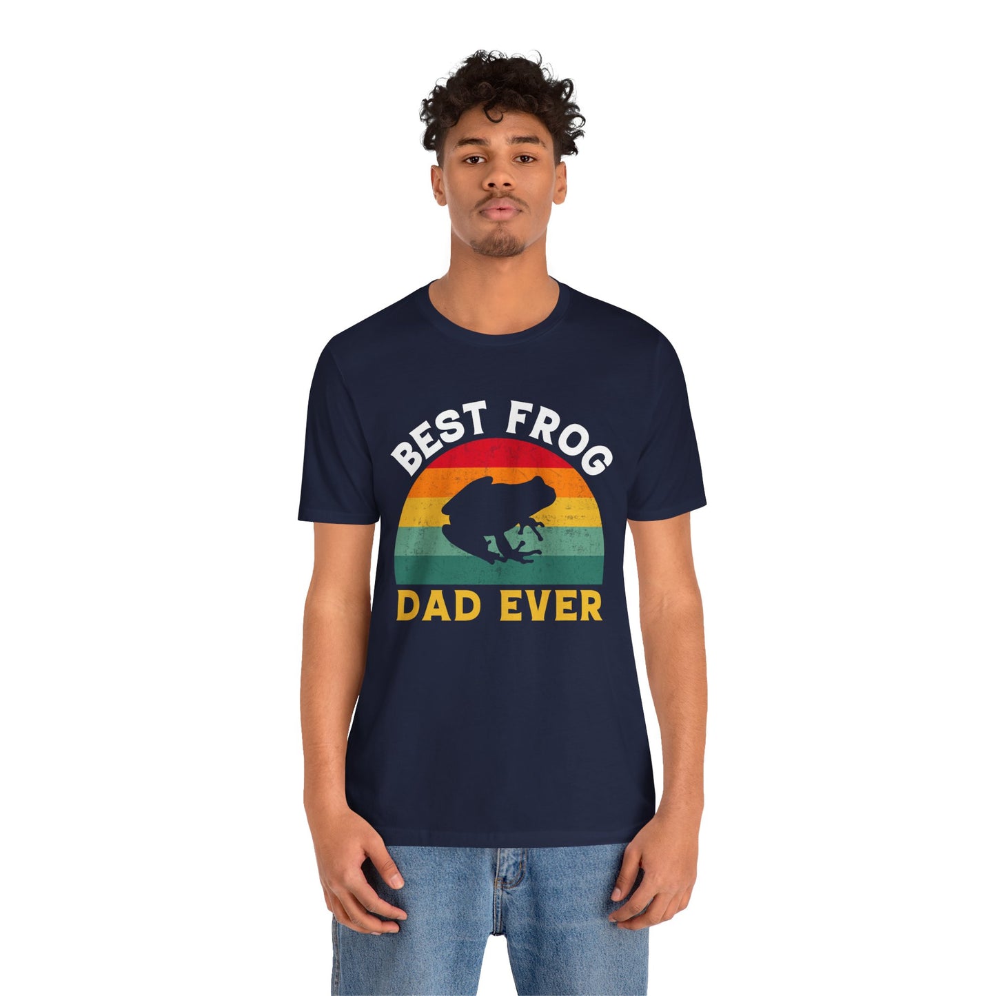 "Best Frog Dad" Print Unisex Jersey Tee - Casual Everyday Wear - Great for Reptile Lovers