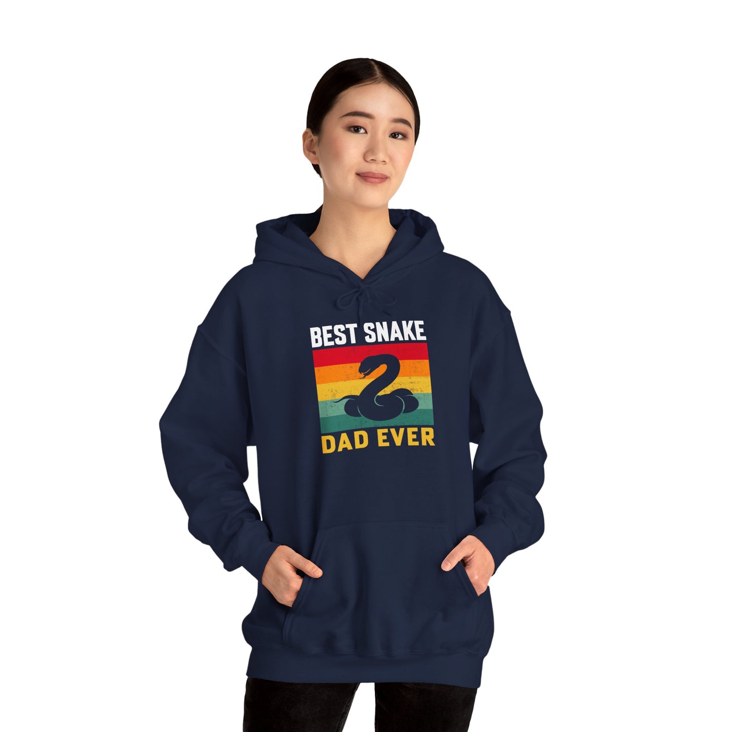 "Best Snake Dad Ever" Unisex Hooded Sweatshirt with Bold Print - Great for Reptile Lovers