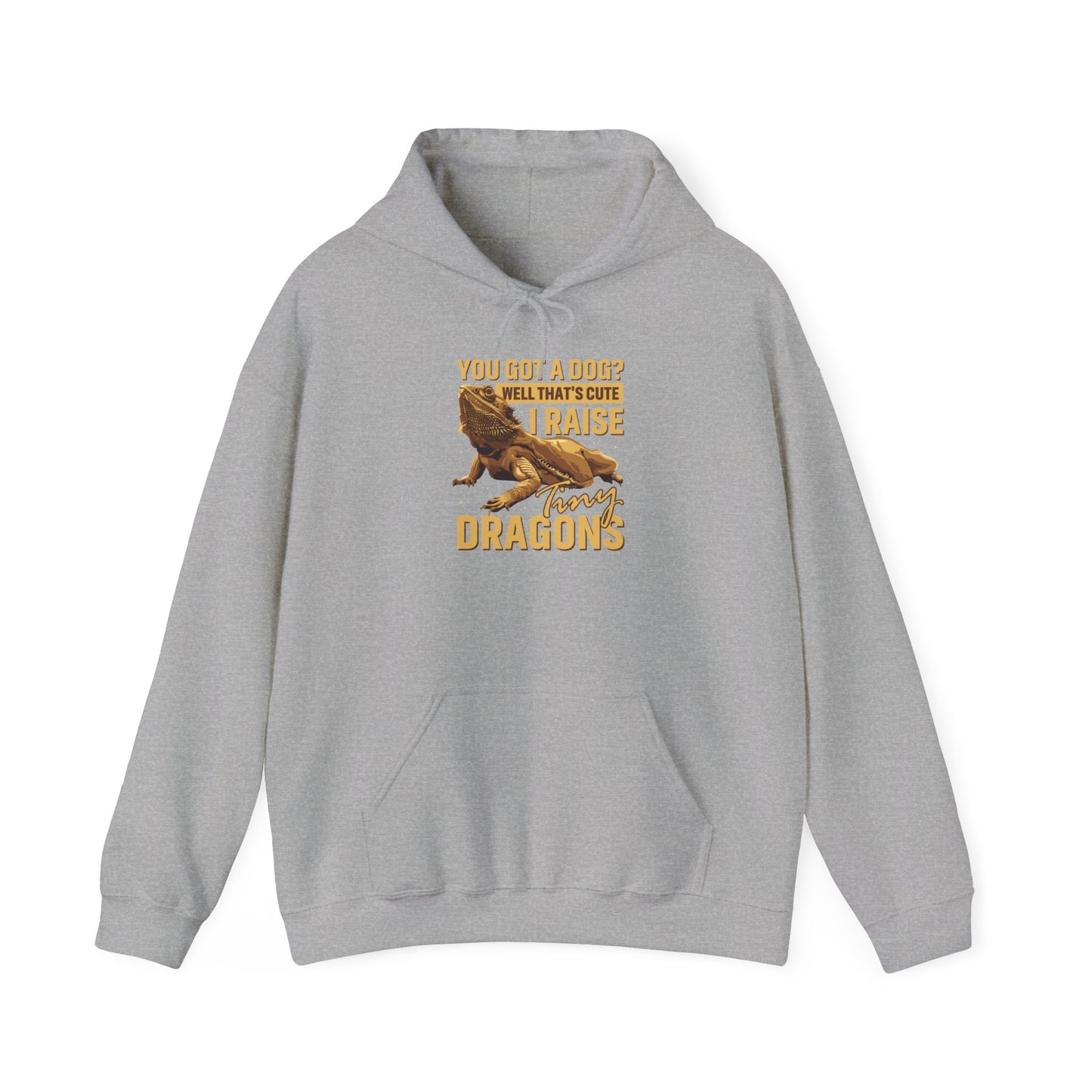 "I Raise Tiny Dragons" Unisex Hooded Sweatshirt with Bold Print - Great for Reptile Lovers