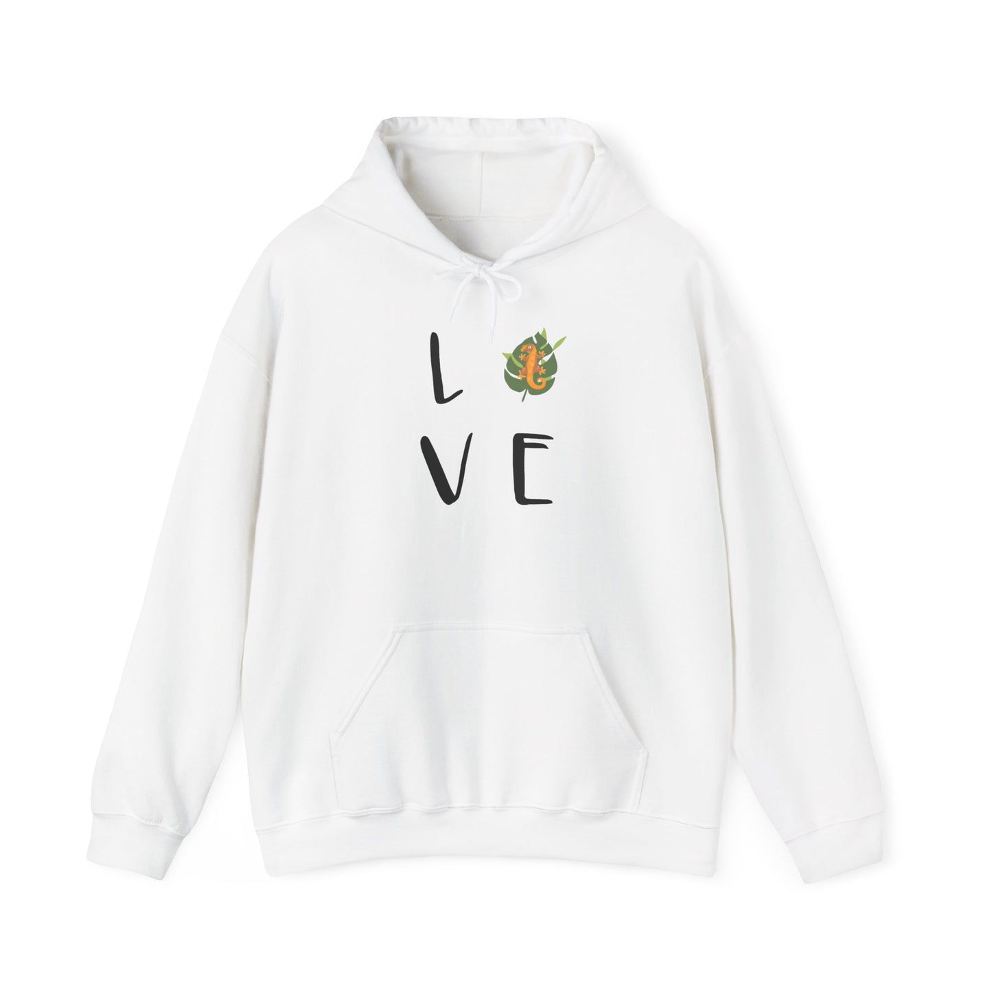Crestie Love Cozy Unisex Hooded Sweatshirt with Bold Print - Great for Reptile Lovers