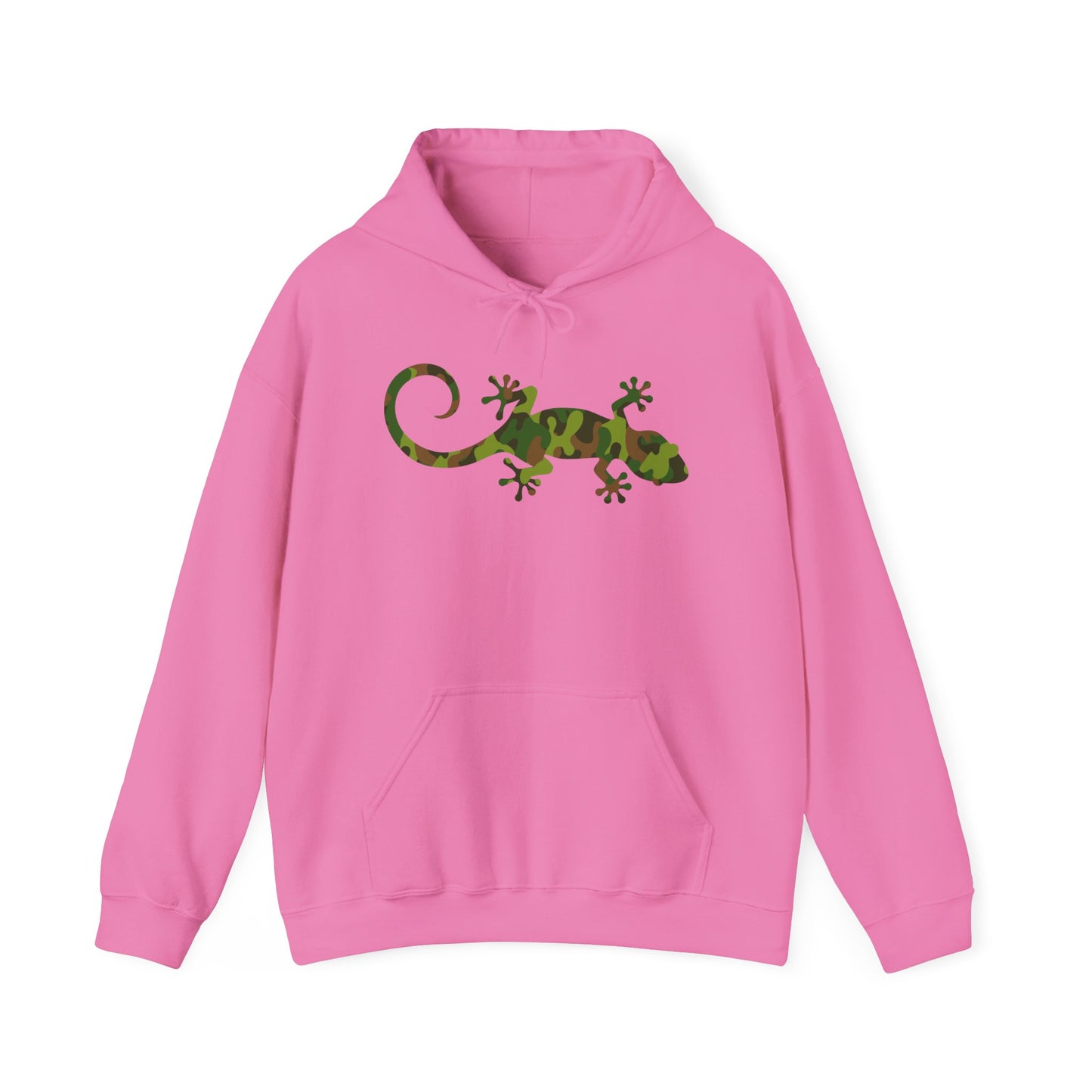 Camo Gecko Unisex Hooded Sweatshirt with Bold Print - Great for Reptile Lovers